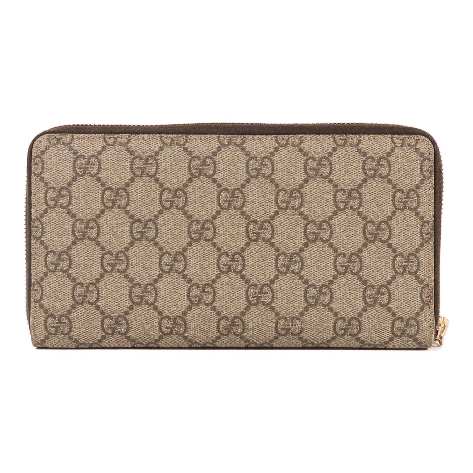 GUCCI 塗層帆布Zipper Long Wallet金扣長錢包啡色