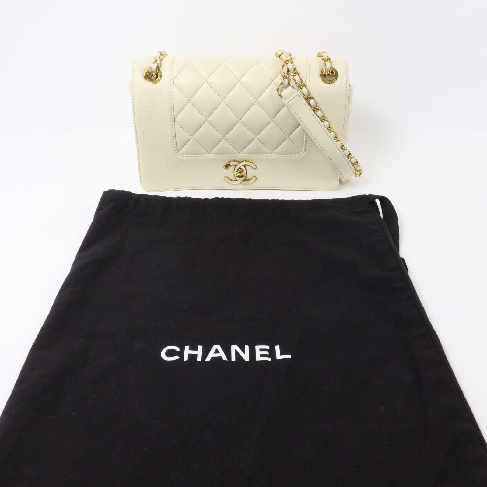 CHANEL 羊皮皮革Mademoiselle Vintage Flap Bag鏈帶肩背袋