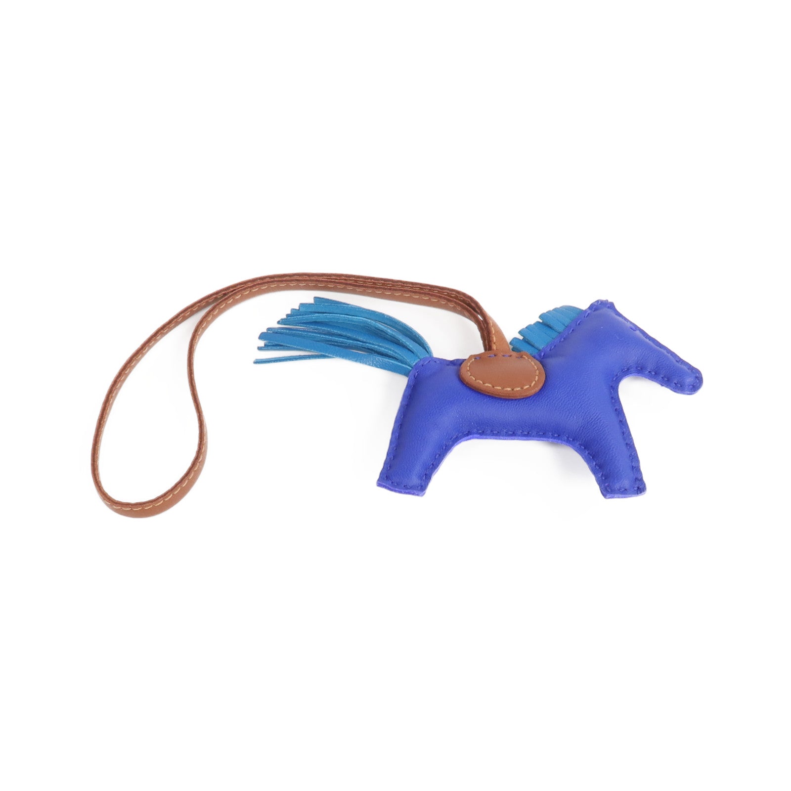 HERMES 【激減優惠】Milo皮革Rodeo PM掛飾Bleu Electrique