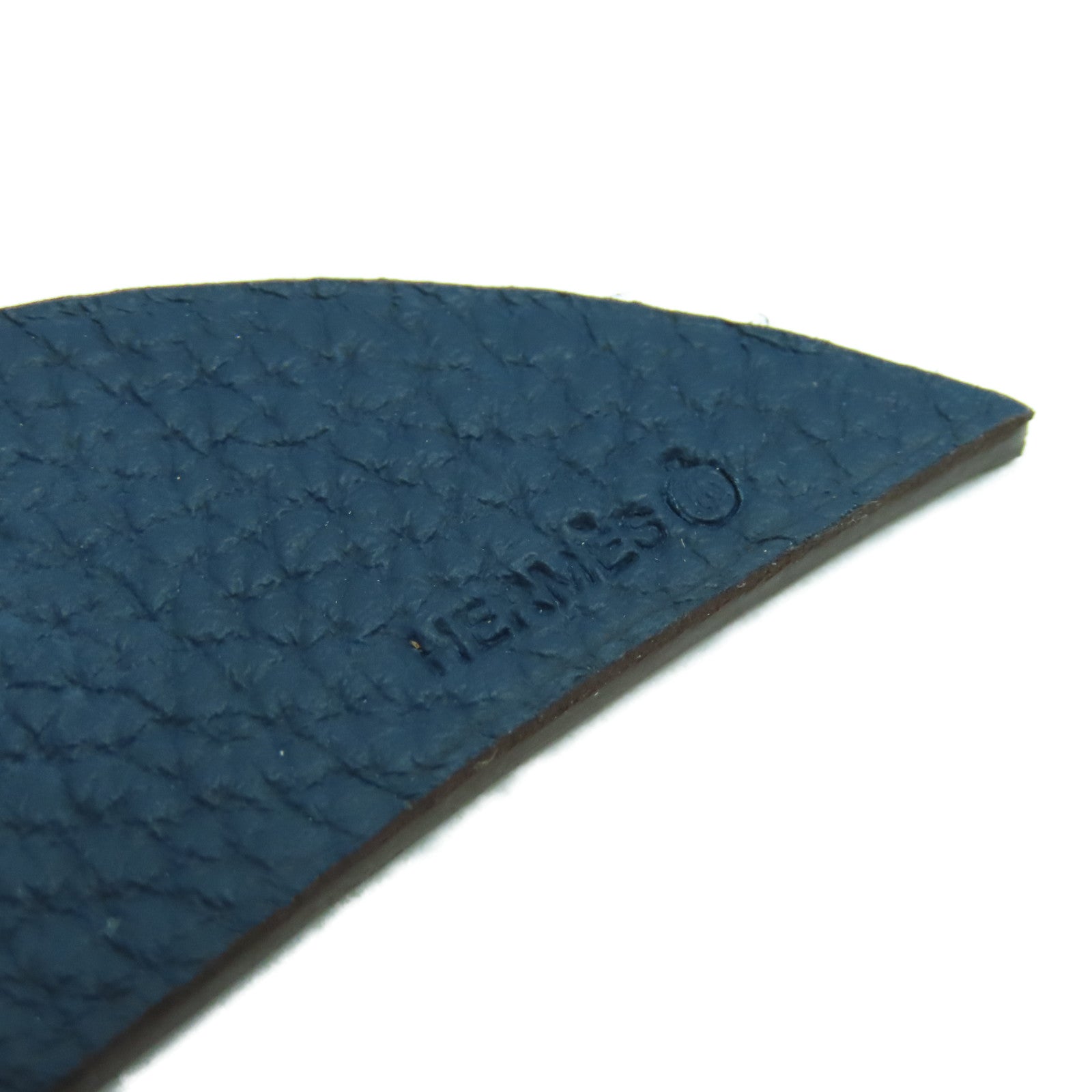 HERMES Togo皮革/Epsom皮革Petit H Umbrella Charm挂饰深蓝色/啡色