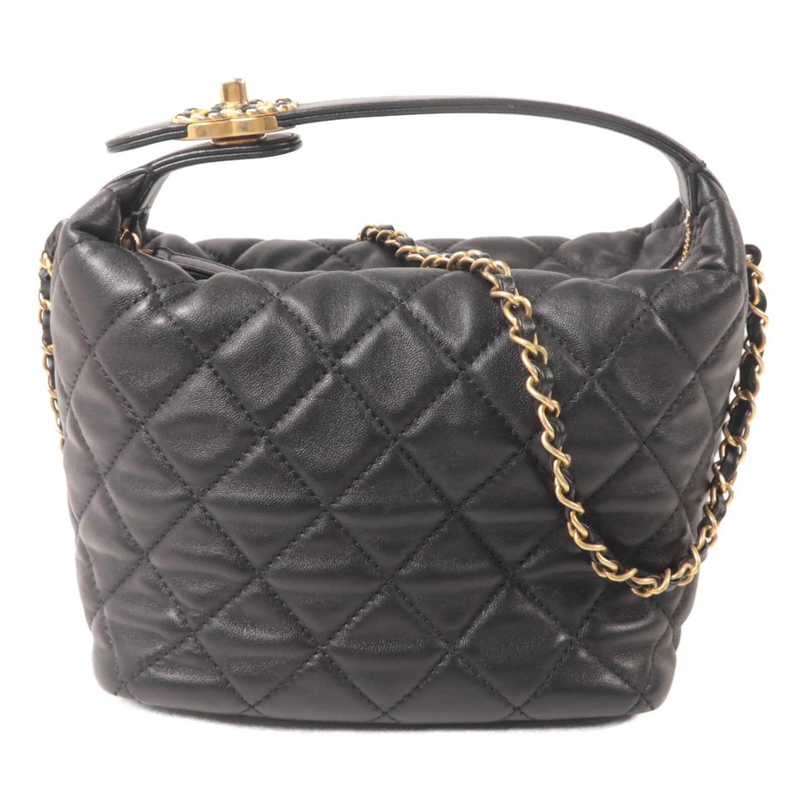 CHANEL 羊皮皮革Small Hobo鏈帶肩背袋