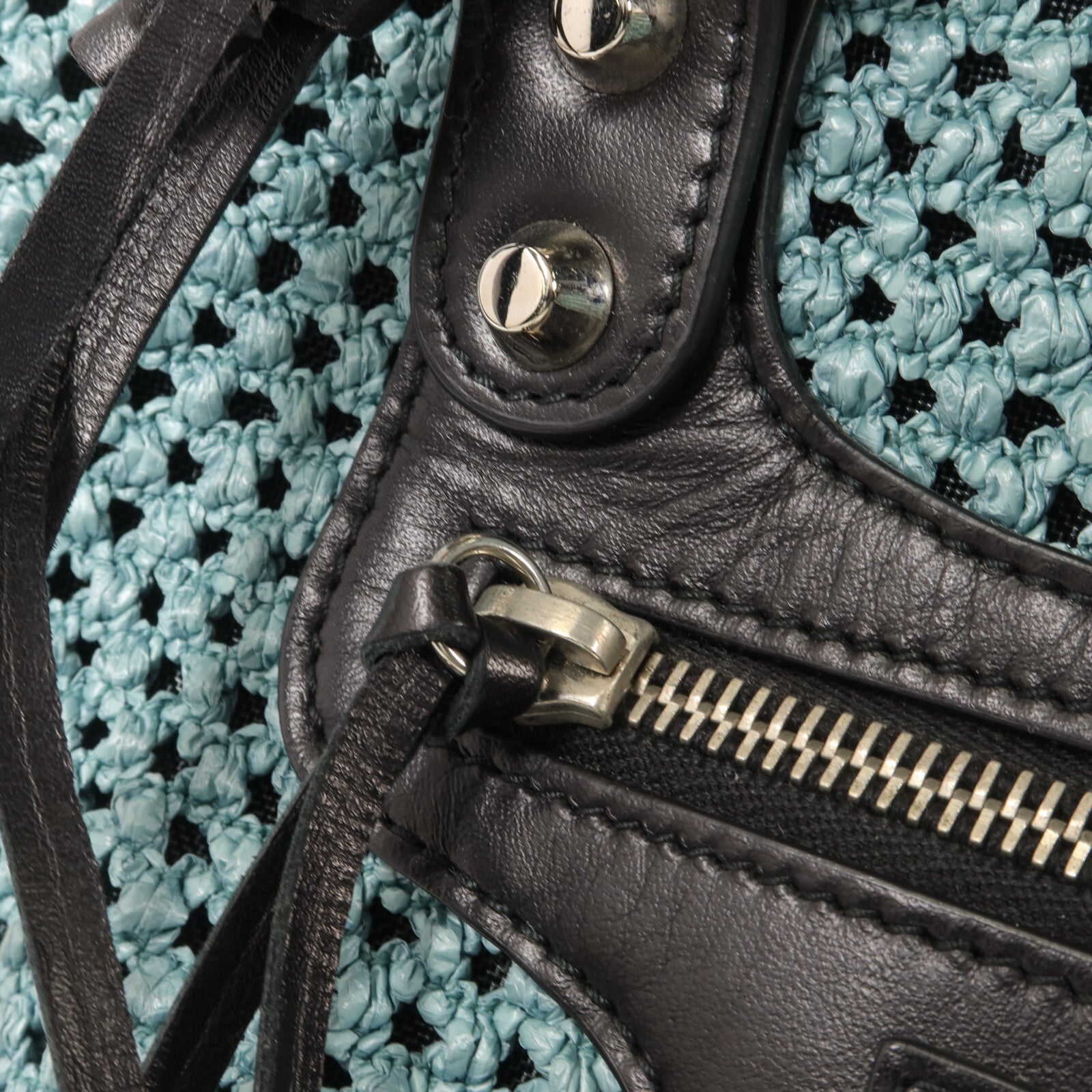BALENCIAGA 牛皮皮革/Raffia Neo Classic City手挽肩背兩用袋