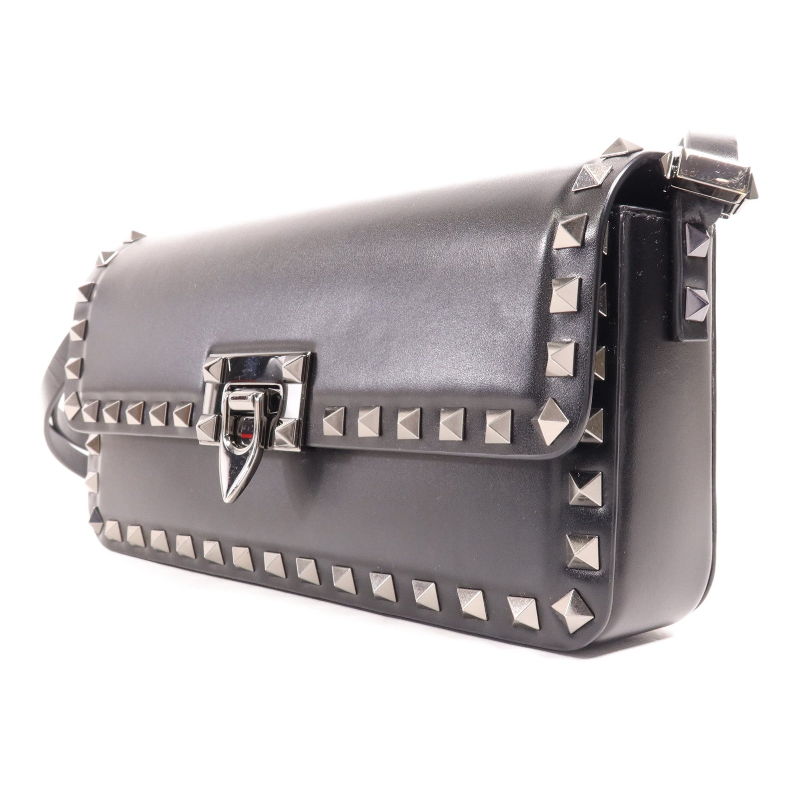 Valentino 牛皮皮革Shoulder Bag銀扣肩背袋