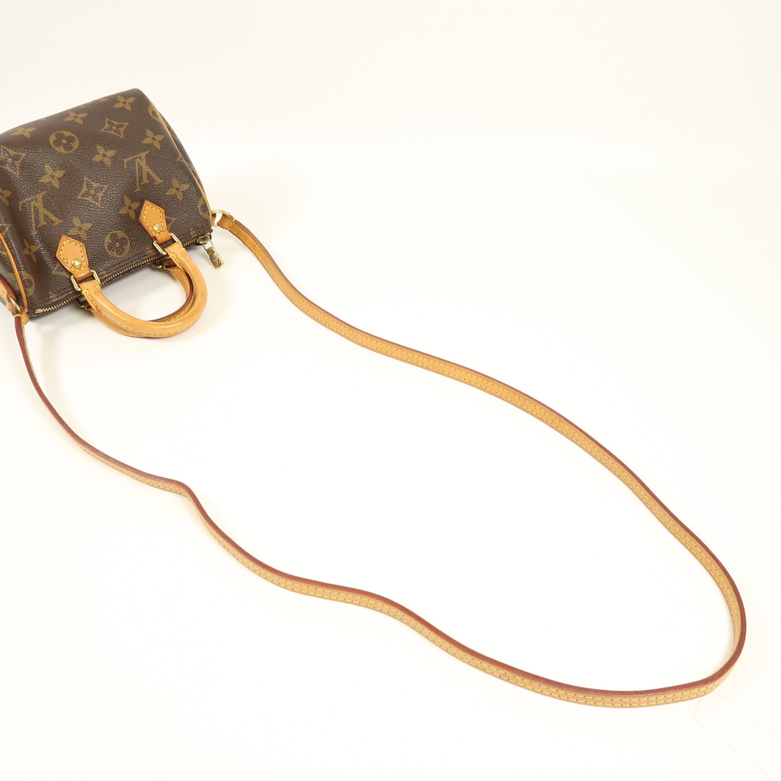 LOUIS VUITTON Monogram Nano Speedy金扣手挽肩背兩用袋