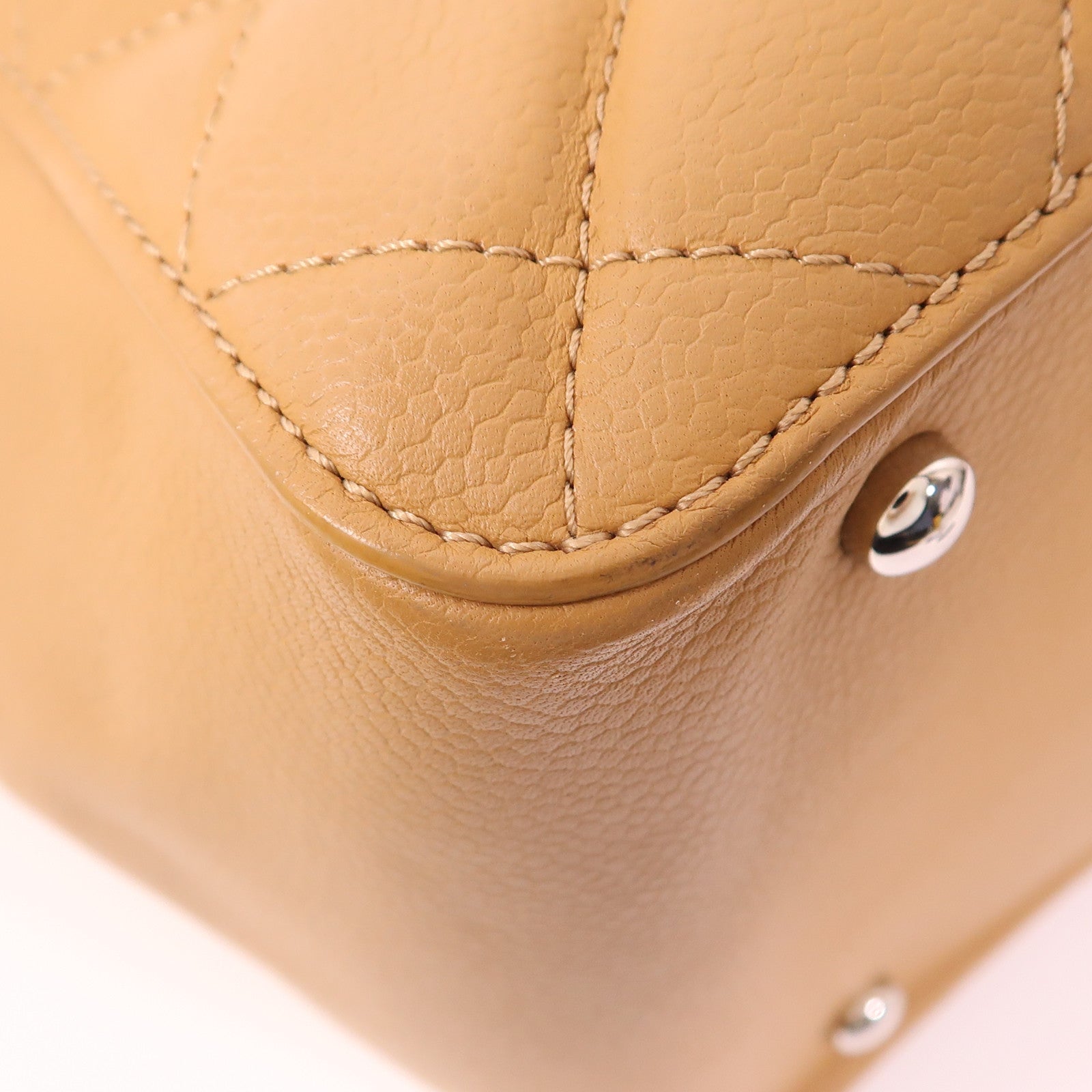 CHANEL 牛皮皮革Shoulder Bag銀扣手挽肩背兩用袋