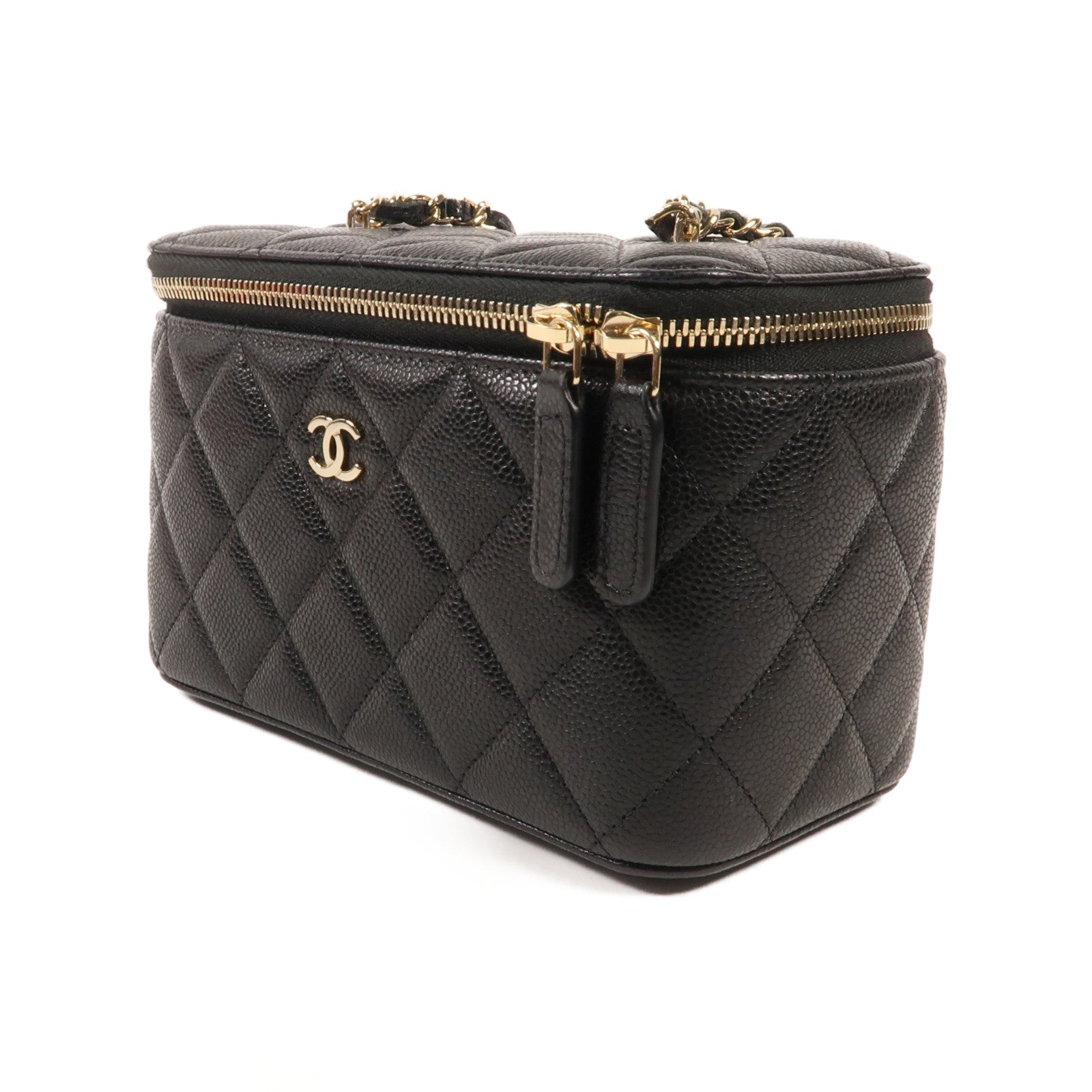 CHANEL 牛皮皮革Chain Shoulder金扣鏈帶肩背袋