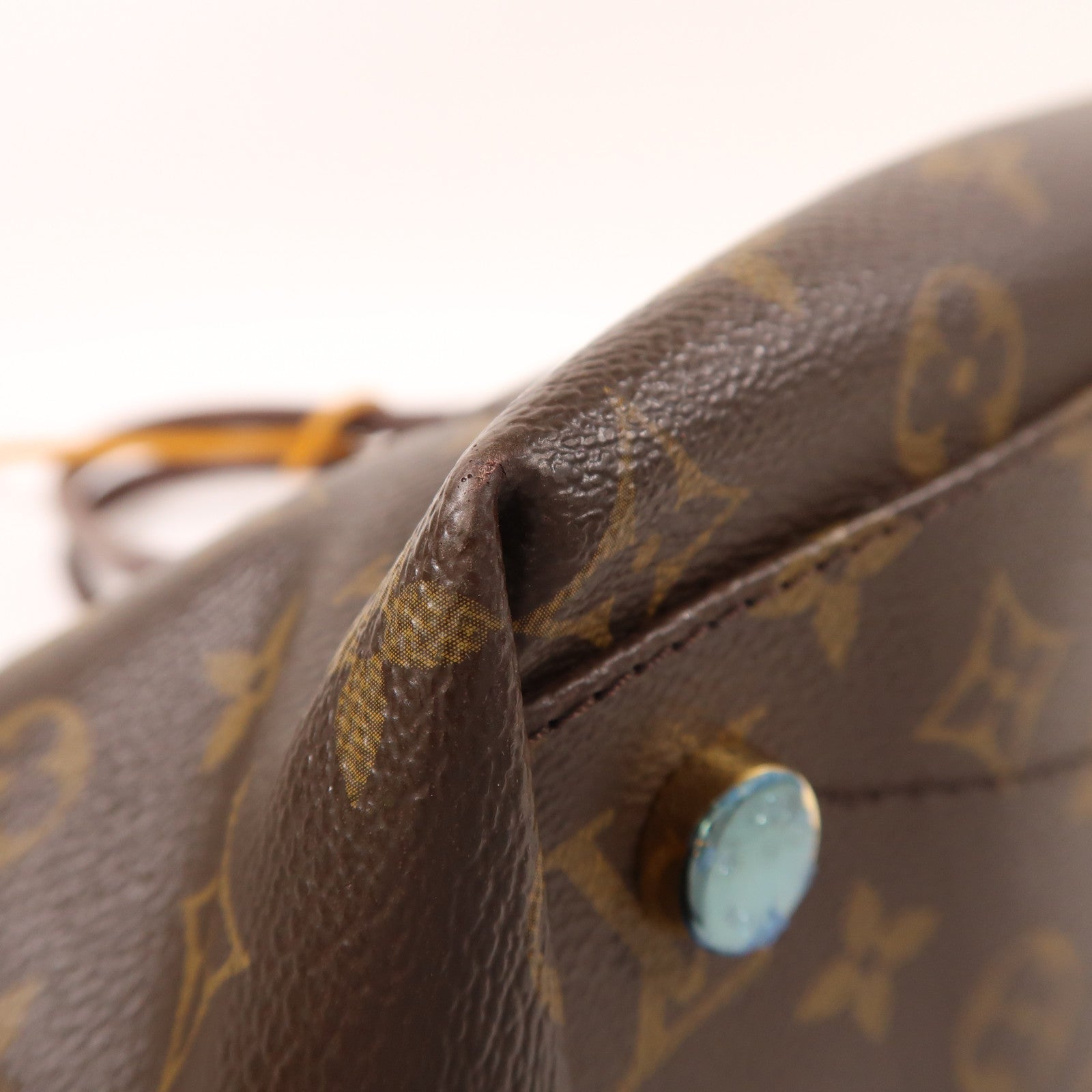 LOUIS VUITTON Monogram/鴕鳥皮革Hand Bag金扣手挽袋