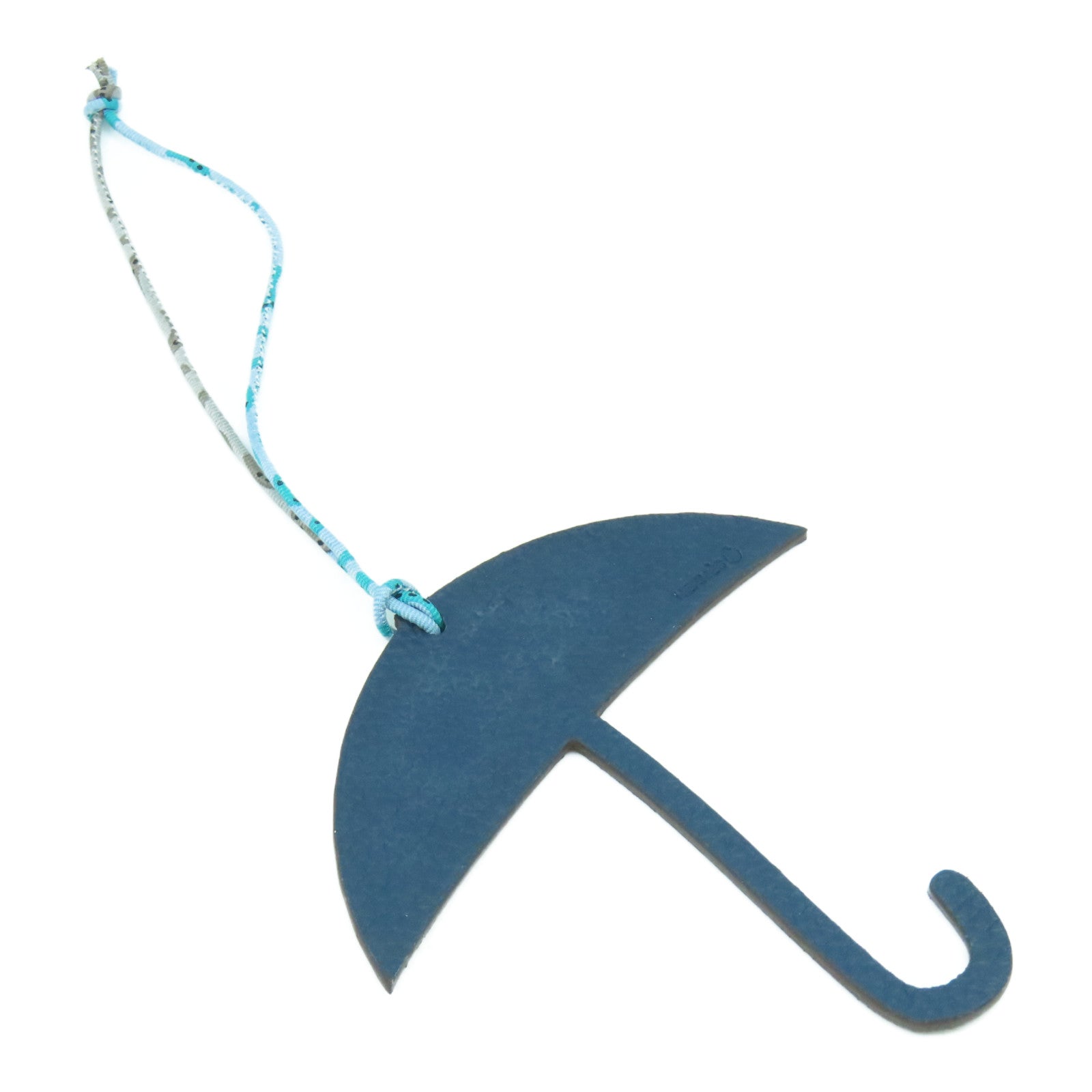 HERMES Togo皮革/Epsom皮革Petit H Umbrella Charm挂饰深蓝色/啡色