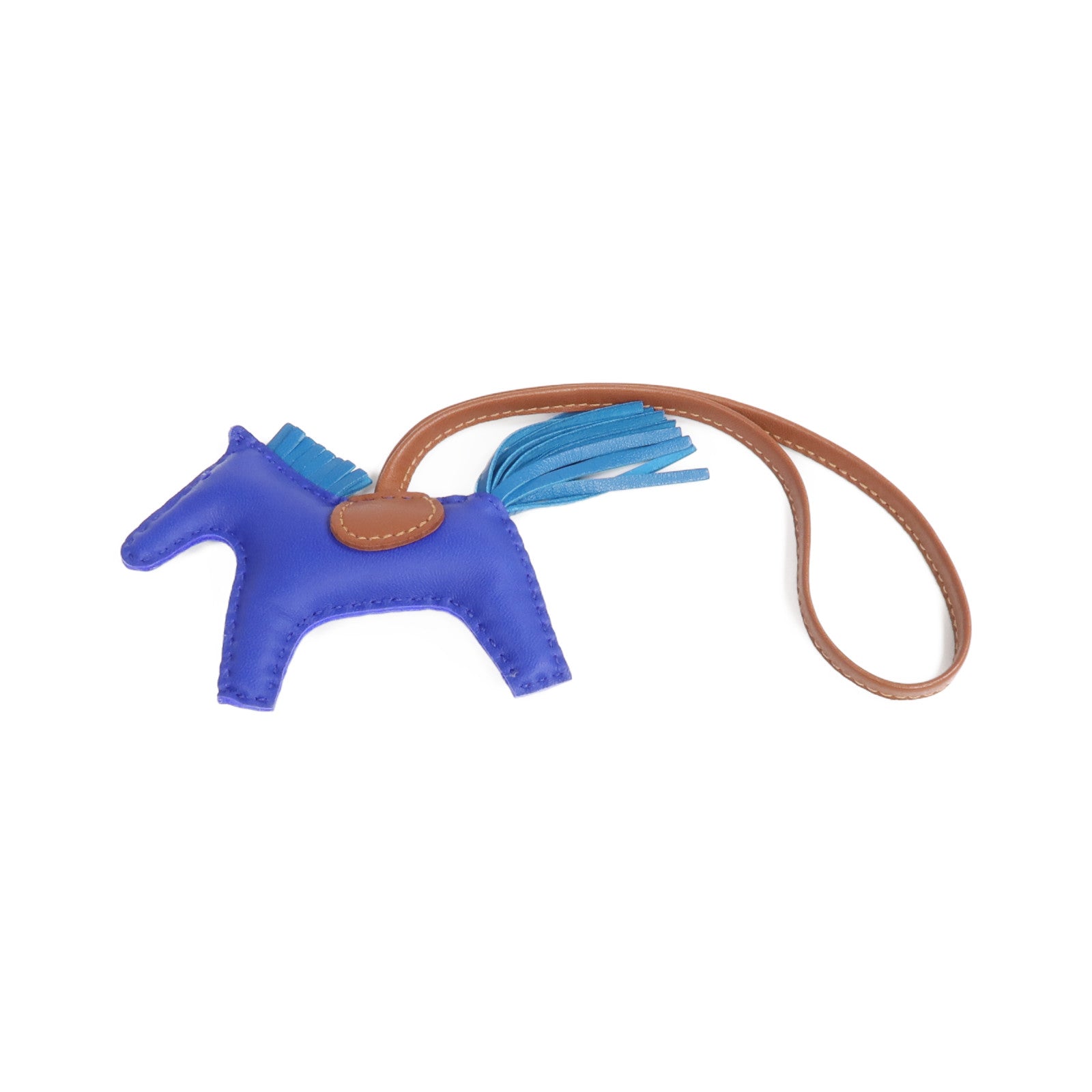 HERMES 【激減優惠】Milo皮革Rodeo PM掛飾Bleu Electrique