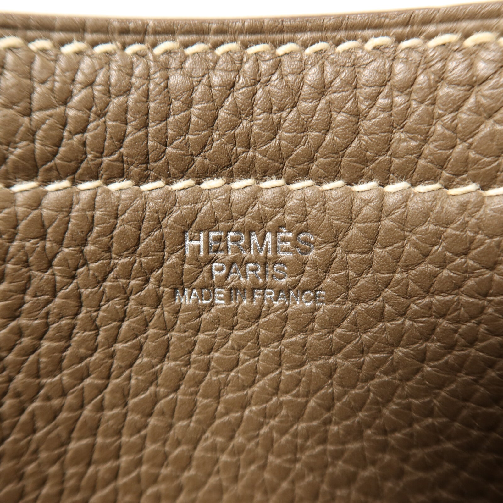 HERMES Clemence皮革Cabasellier 31手挽袋Etoupe