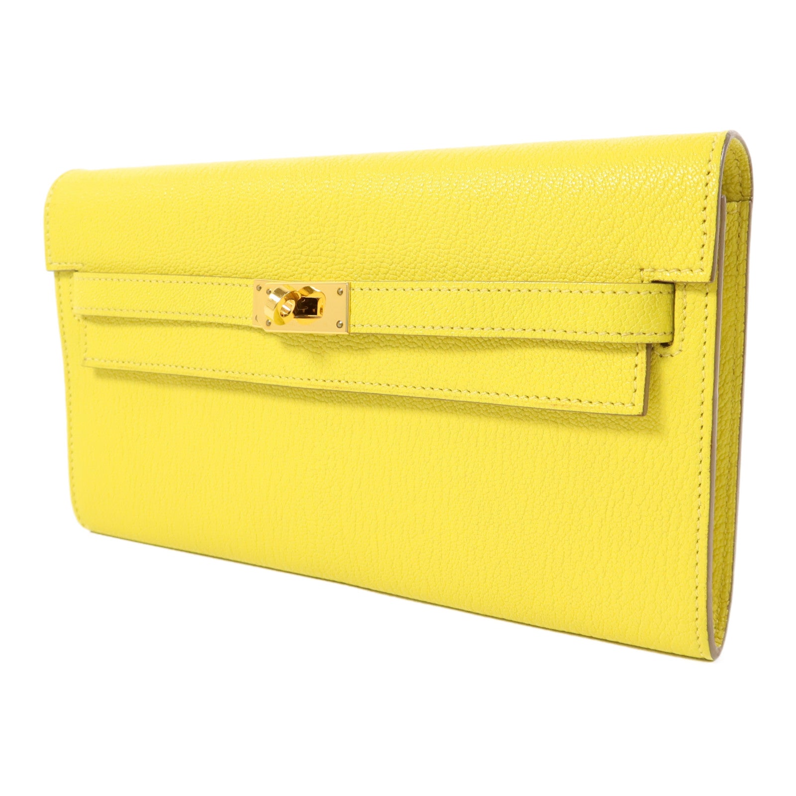 HERMES Chevre皮革Kelly To Go金扣肩背袋Lime