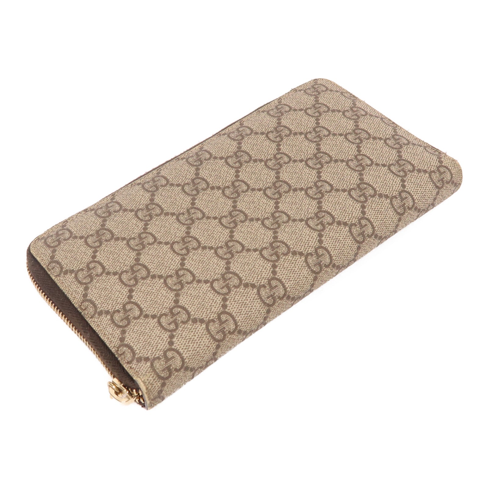 GUCCI 塗層帆布Zipper Long Wallet金扣長錢包啡色