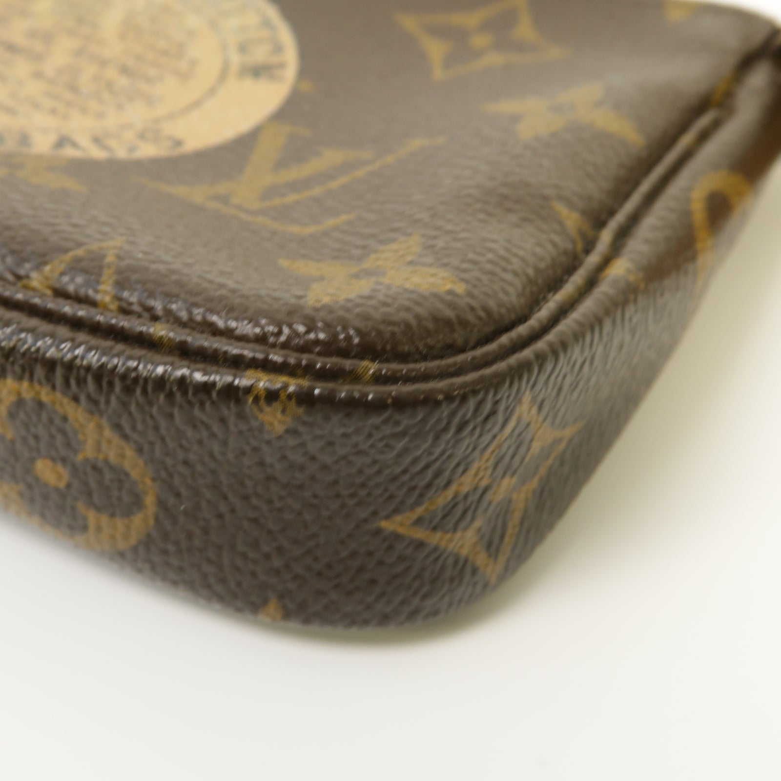 LOUIS VUITTON 【激減優惠】Monogram Mini Pochette Accessoires金扣手拿包啡色