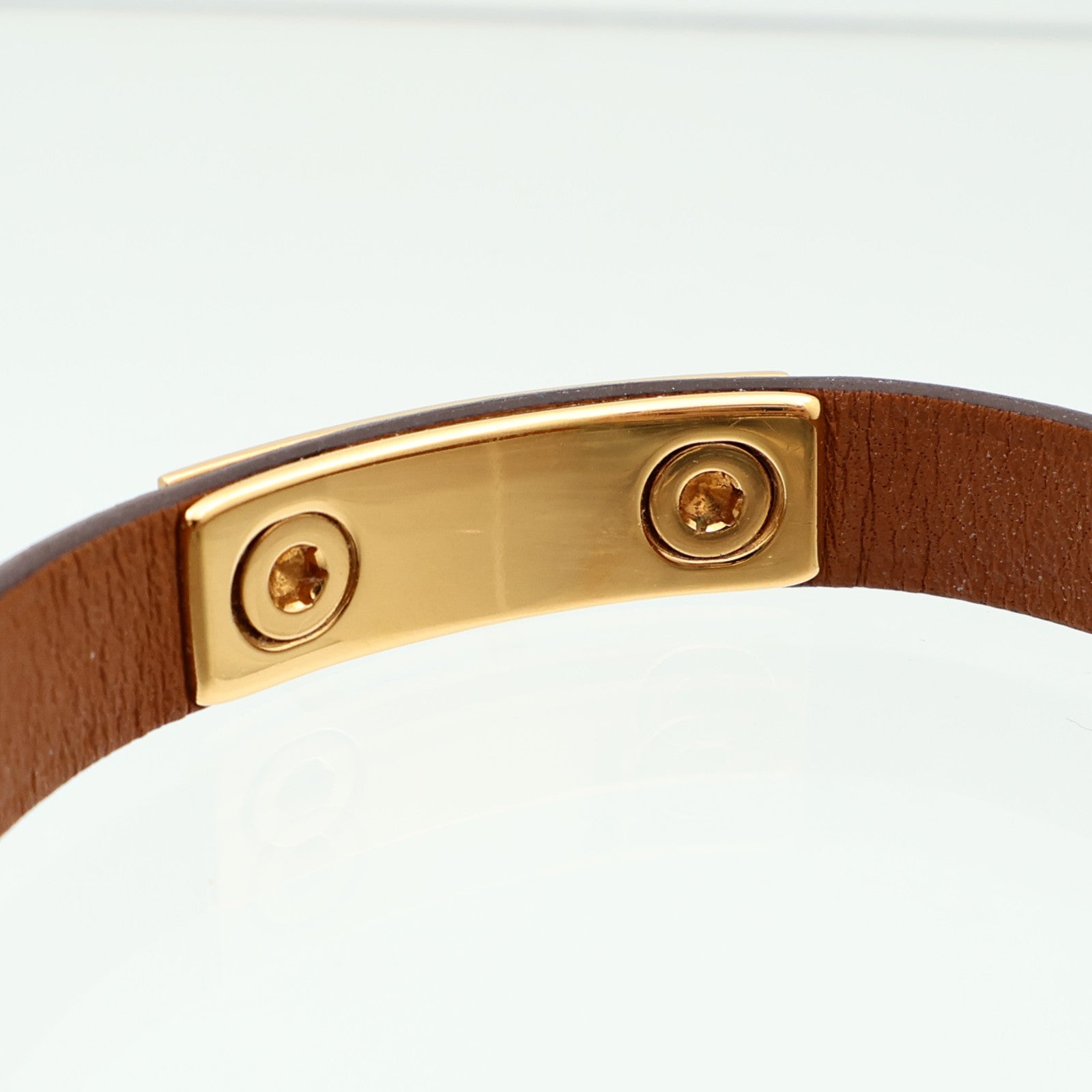 HERMES 【激減優惠】Swift皮革Rivale Mini Bracelet金扣手鏈Etoupe