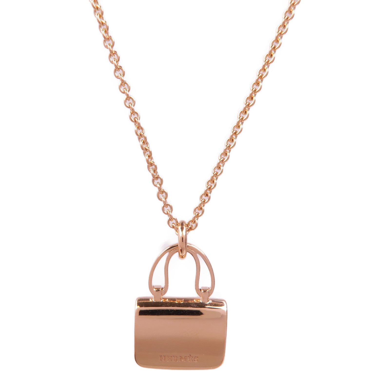 HERMES 【激減優惠】18K玫瑰金Amulettes Constance Pendant粉紅色藍寶石吊墜