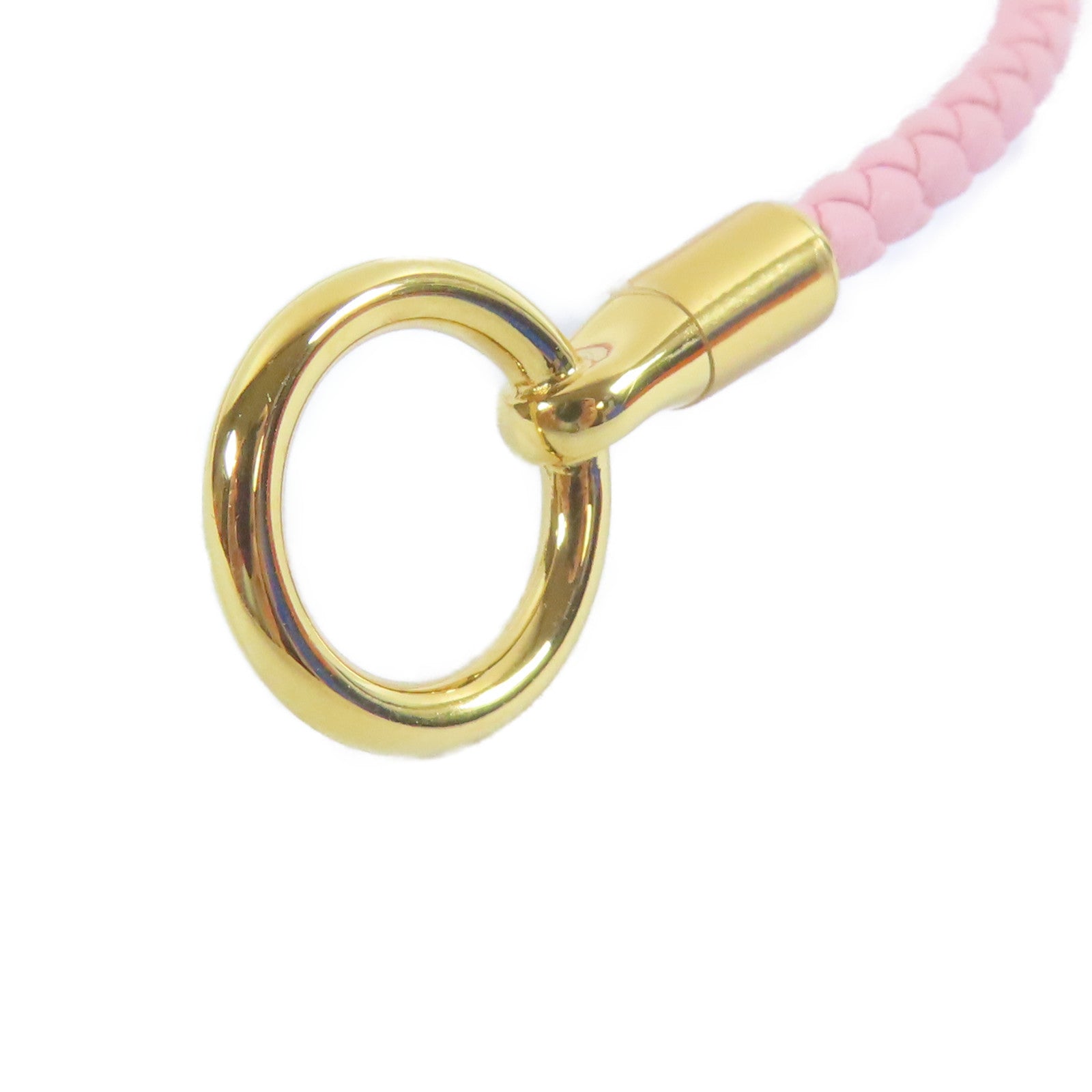HERMES Swift皮革Glenan Bracelet金扣手鐲粉紅色#16cm