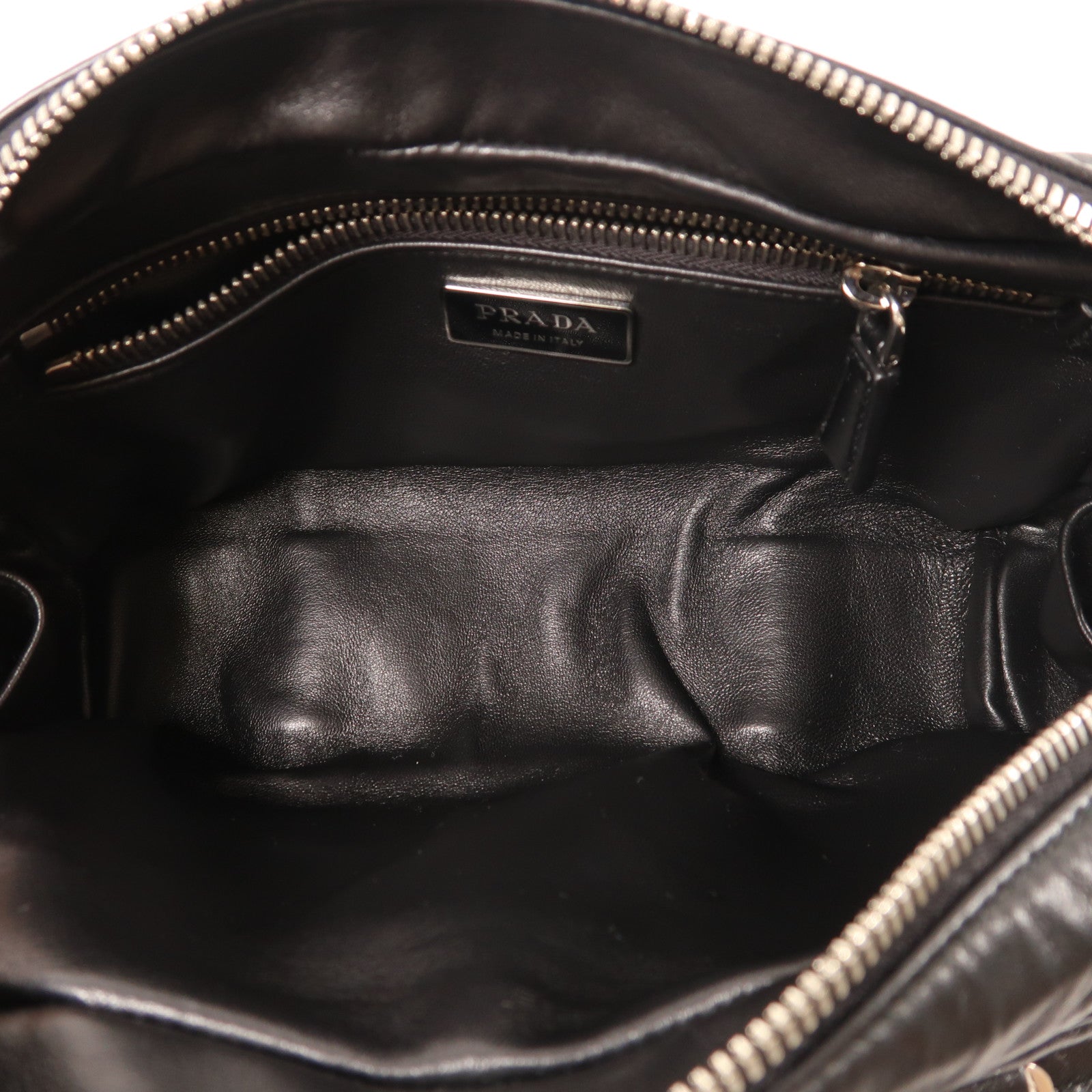 PRADA 皮革2 Way Shoulder銀扣手挽肩背兩用袋