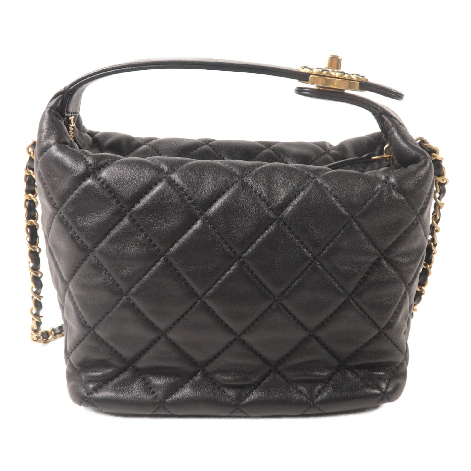 CHANEL 羊皮皮革Small Hobo鏈帶肩背袋