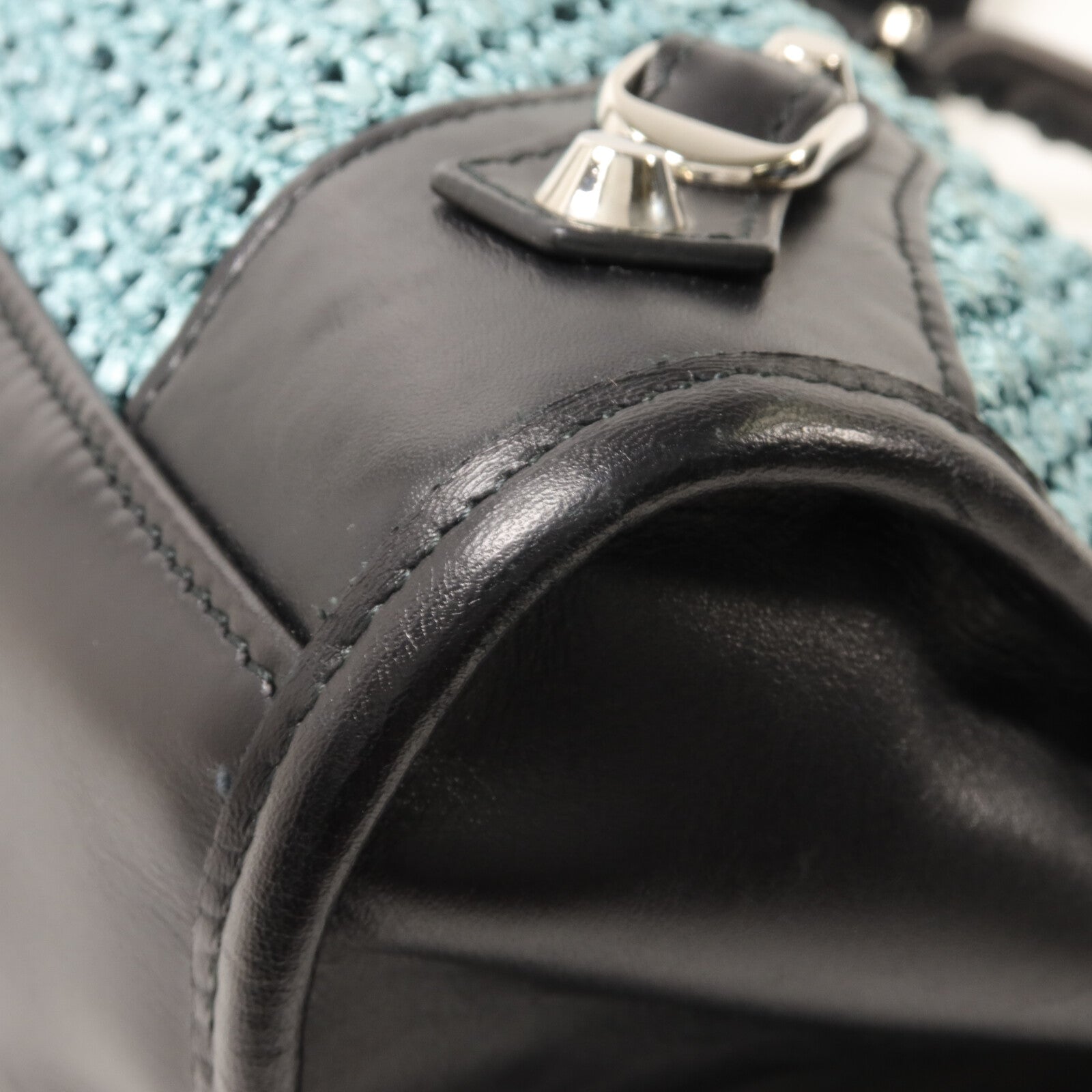 BALENCIAGA 牛皮皮革/Raffia Neo Classic City手挽肩背兩用袋