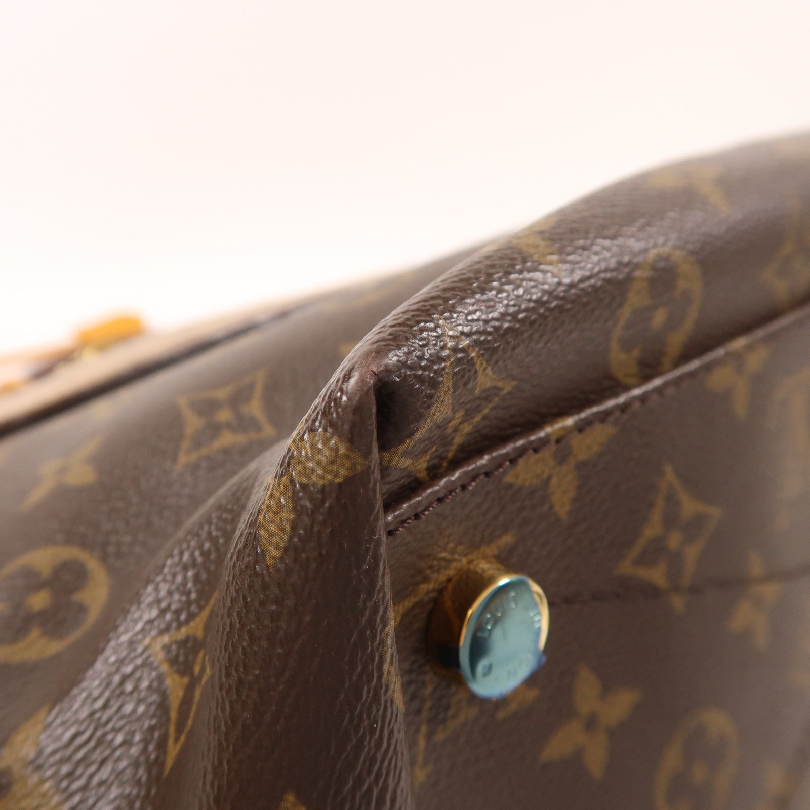 LOUIS VUITTON Monogram/鴕鳥皮革Hand Bag金扣手挽袋