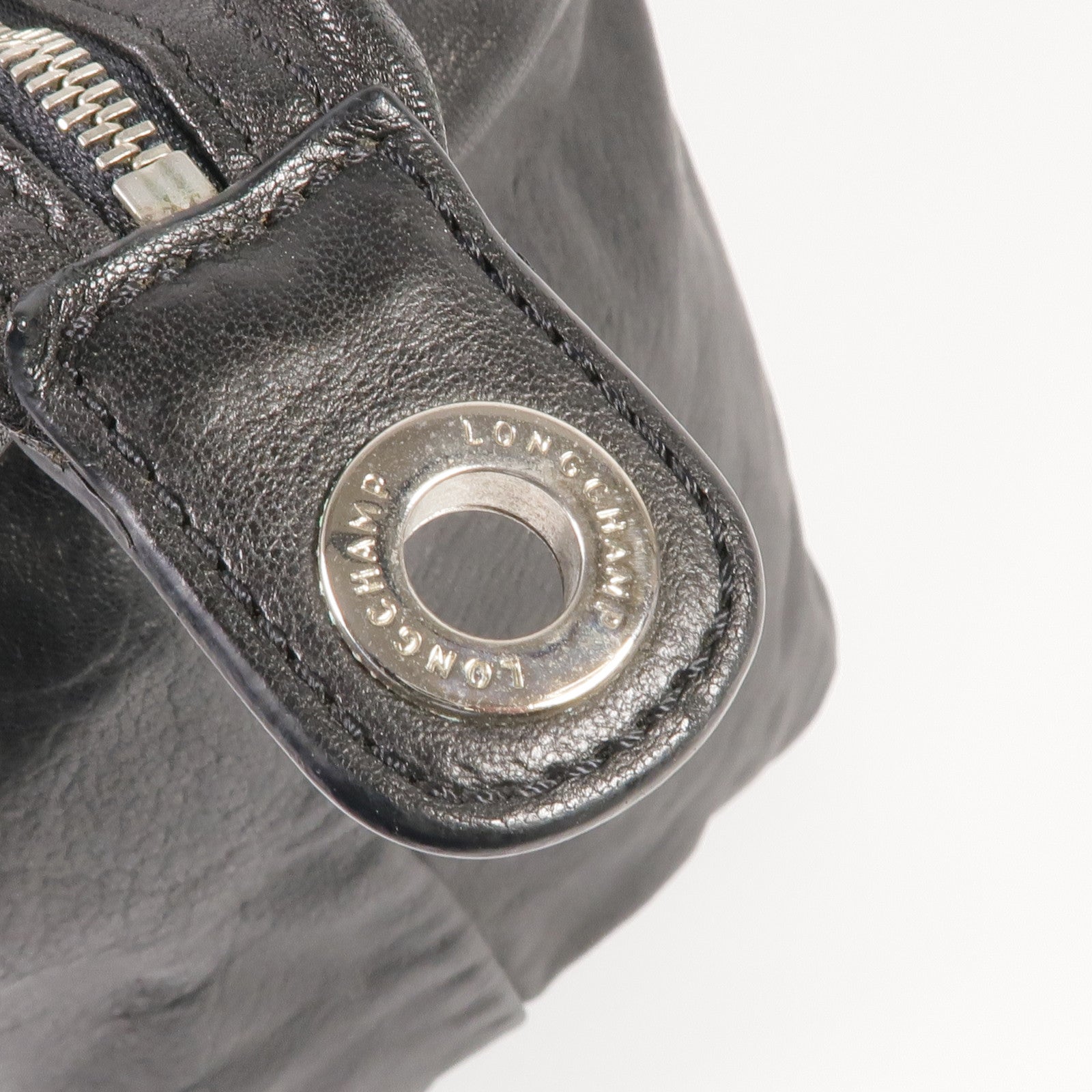 Longchamp 牛皮皮革2 Way Shoulder銀扣手挽肩背兩用袋