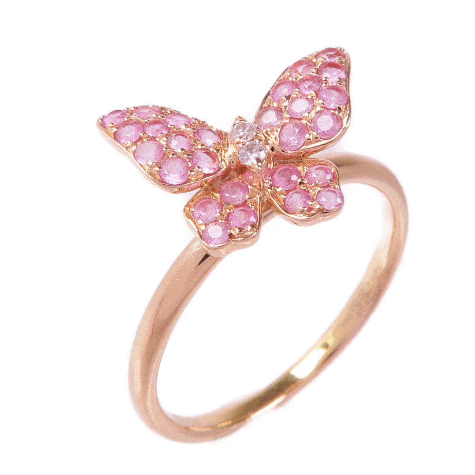 JEWELRY 18K玫瑰金Jessica Fong藍寶石鑽石戒指US#6.5