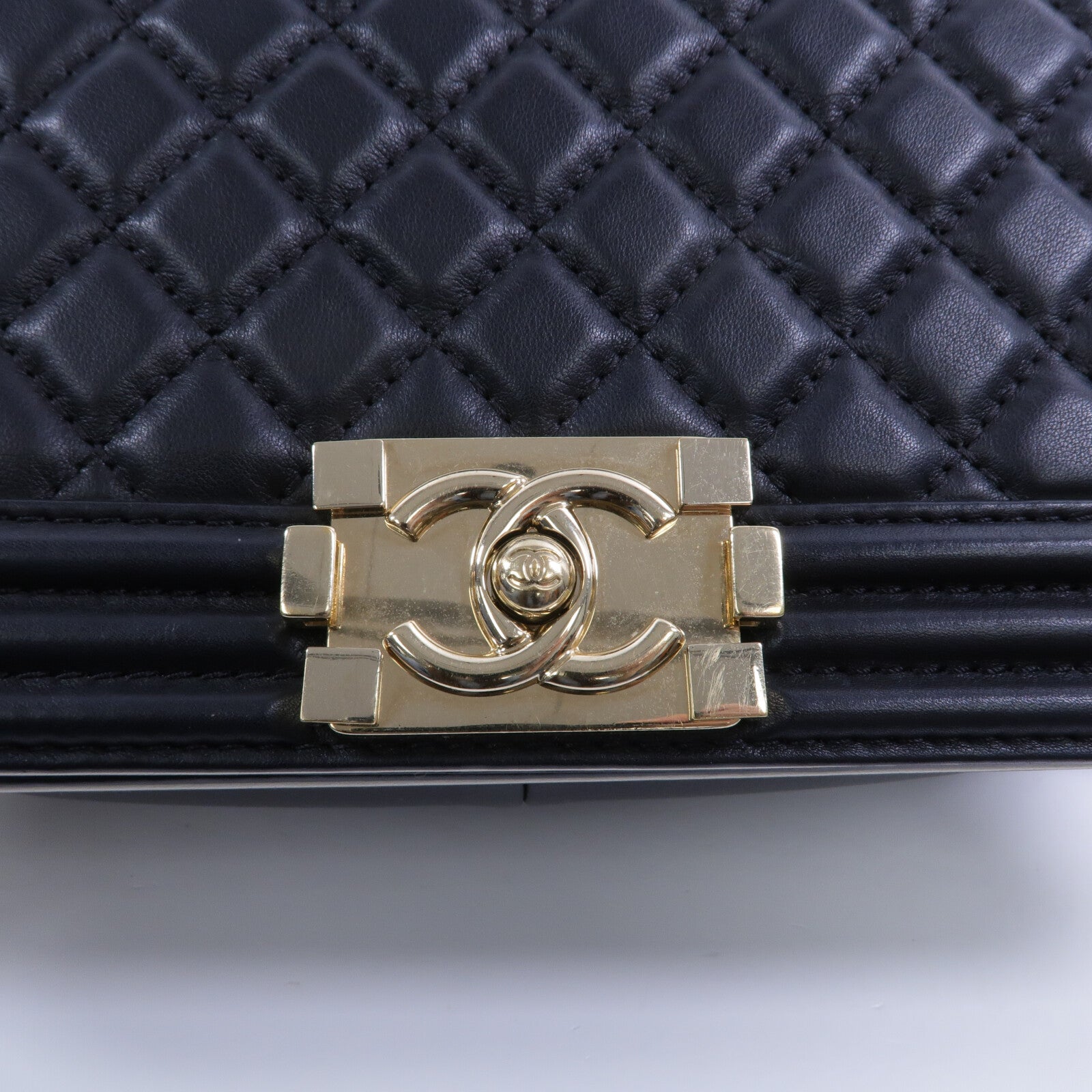 CHANEL 羊皮皮革Boy 25鏈帶手挽肩背兩用袋