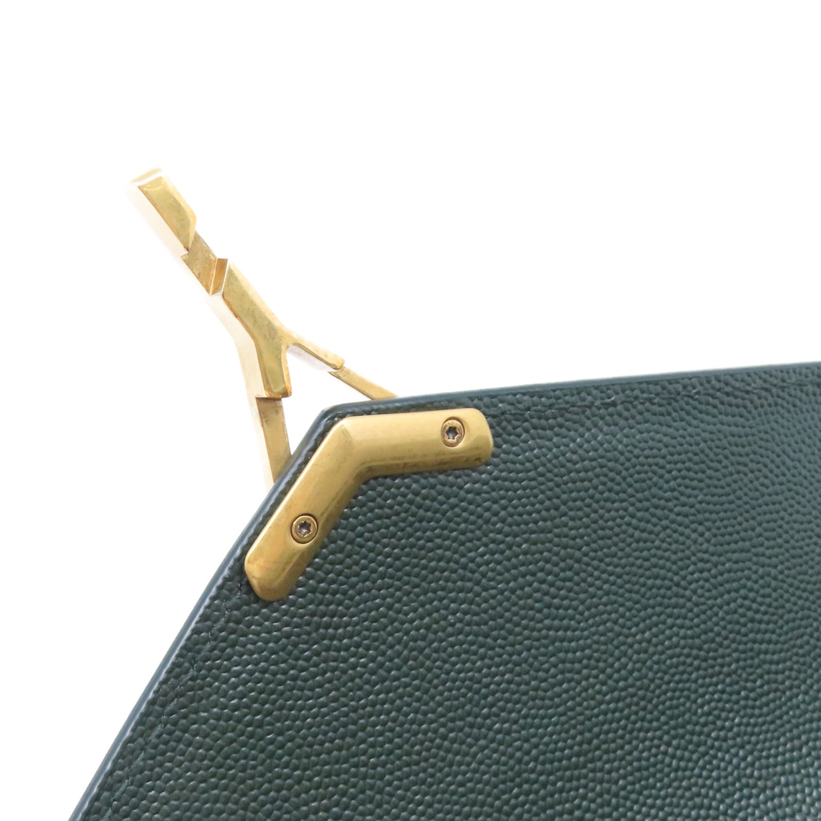 YVES SAINT LAURENT 牛皮皮革Shoulder Bag肩背袋軍綠色