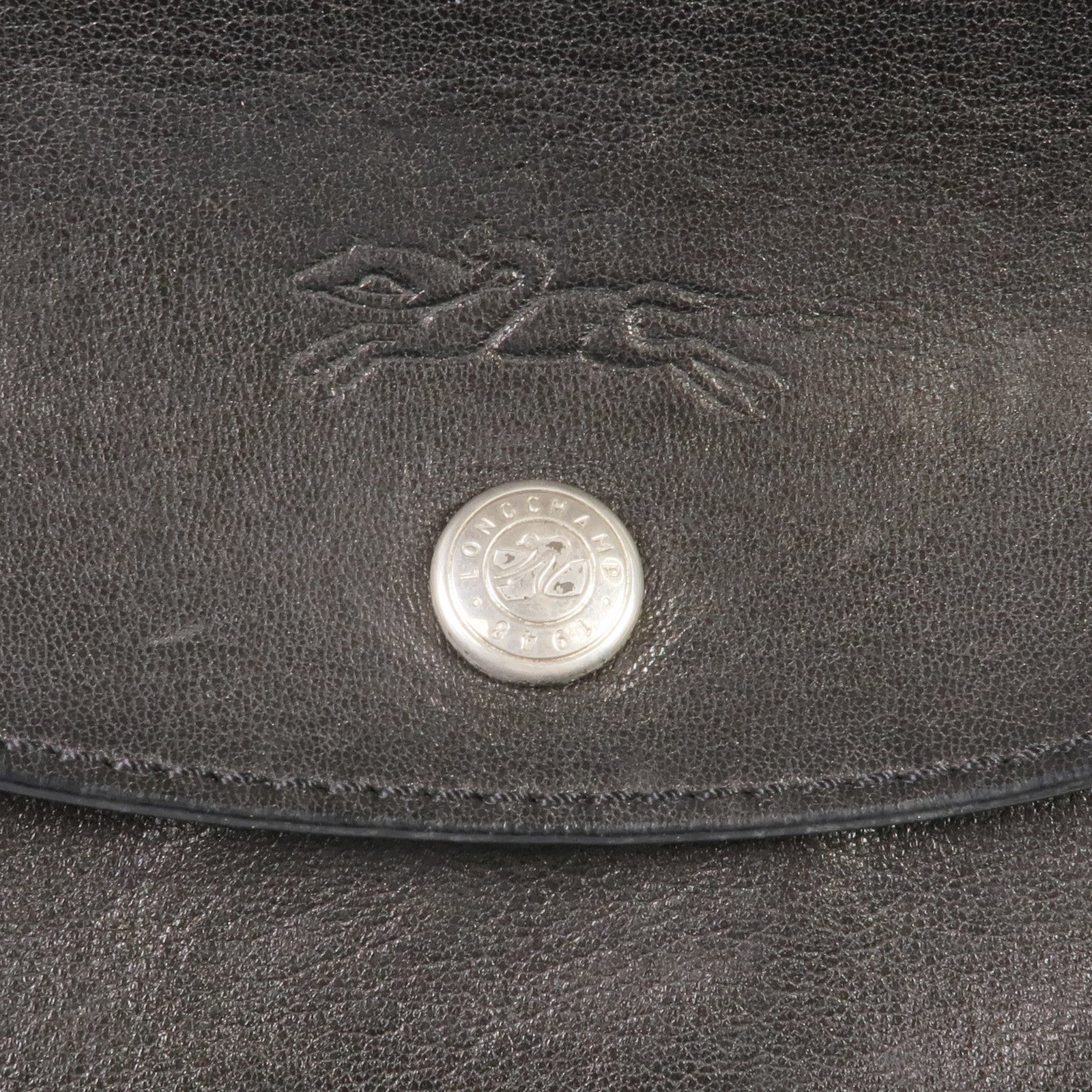 Longchamp 牛皮皮革2 Way Shoulder銀扣手挽肩背兩用袋