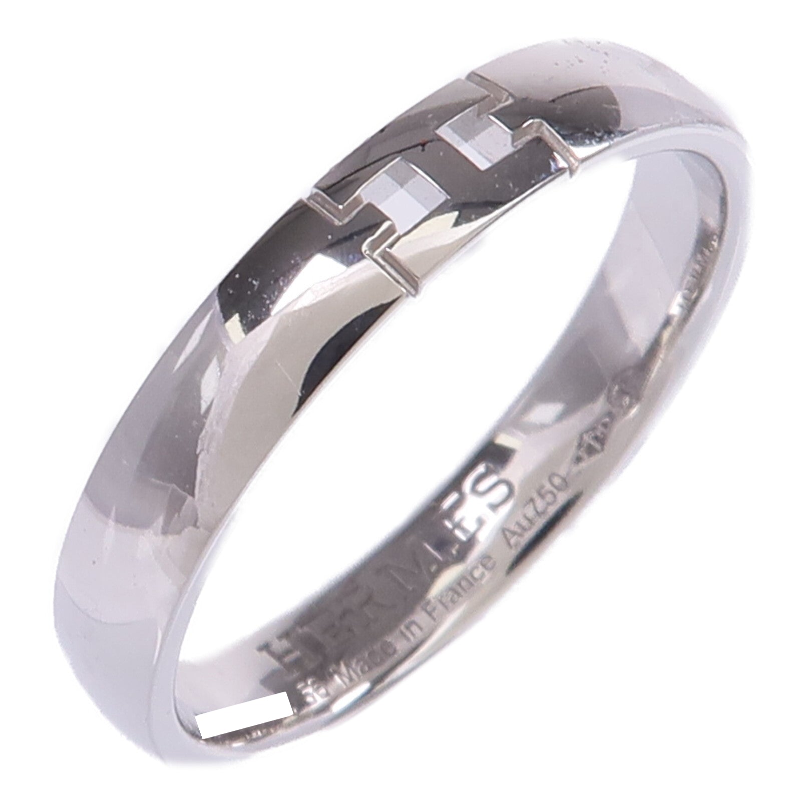 HERMES 18K白金Ever Herakles Wedding Band戒指Hermes#56/US#7.5