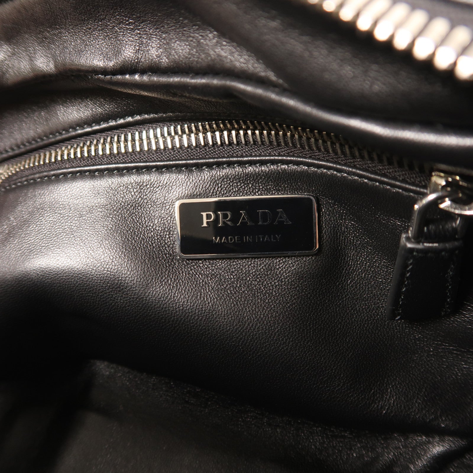 PRADA 皮革2 Way Shoulder銀扣手挽肩背兩用袋