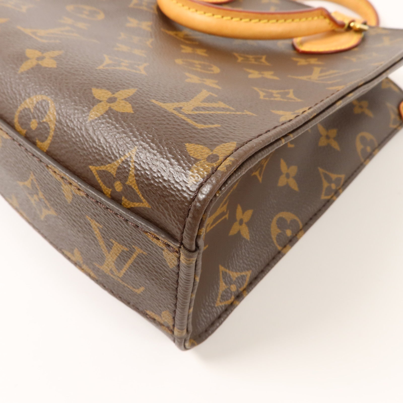 LOUIS VUITTON Monogram Sac Plat BB金扣手挽肩背兩用袋