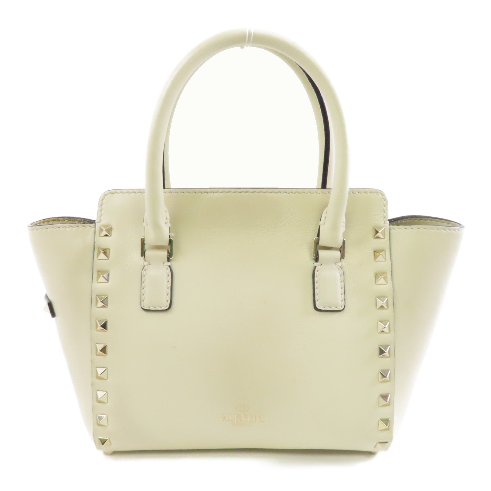 Valentino 牛皮皮革2 Way Shoulder金扣手挽肩背兩用袋白色