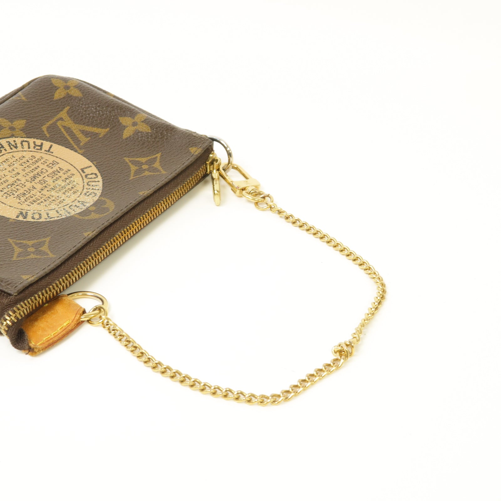 LOUIS VUITTON 【激減優惠】Monogram Mini Pochette Accessoires金扣手拿包啡色