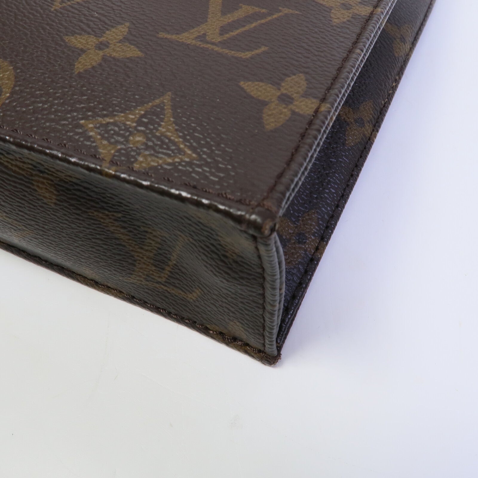 LOUIS VUITTON Monogram Petit Sac Plat手挽肩背兩用袋