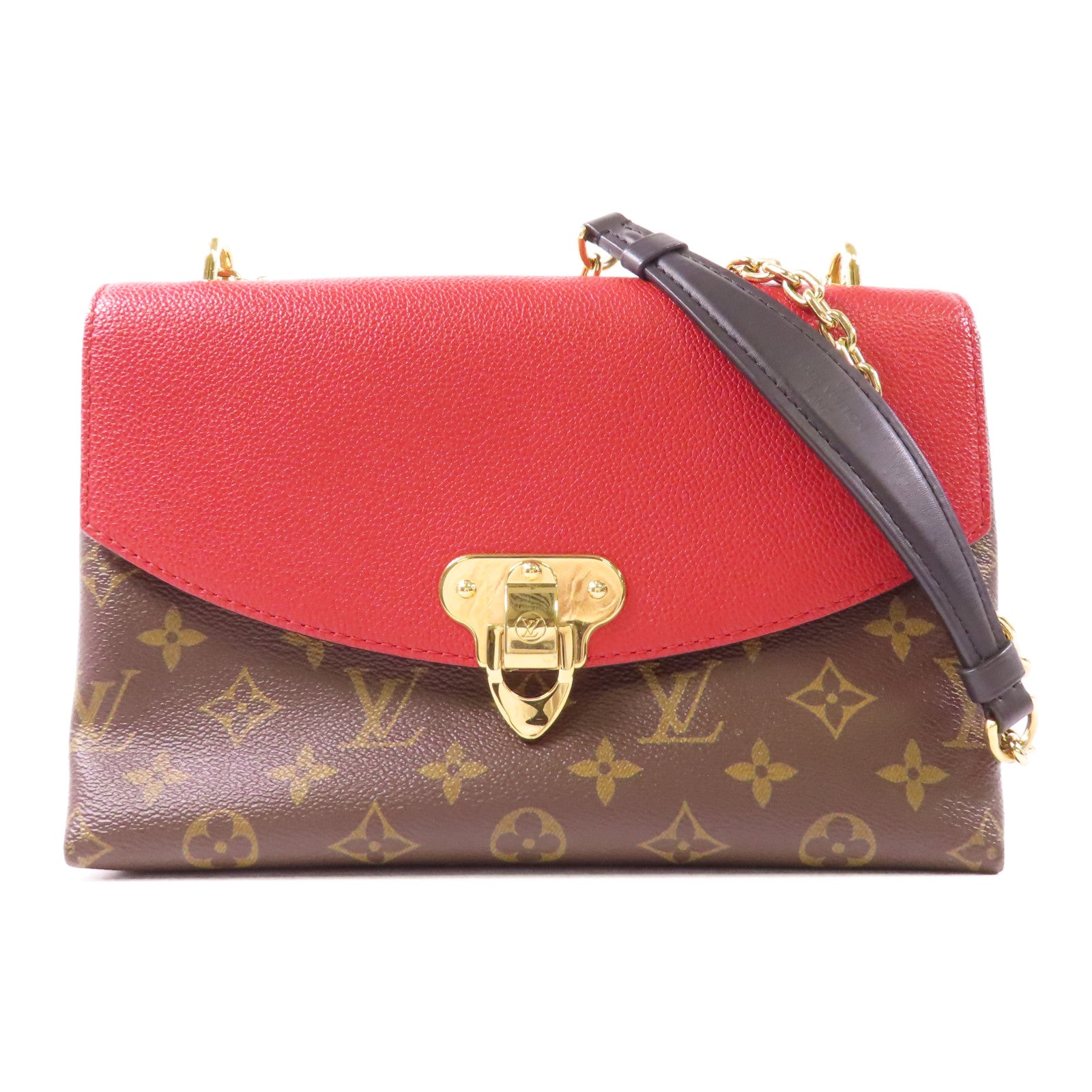 LOUIS VUITTON GHW Saint Placide Shoulder Bag M43713 Monogram Brown/Red