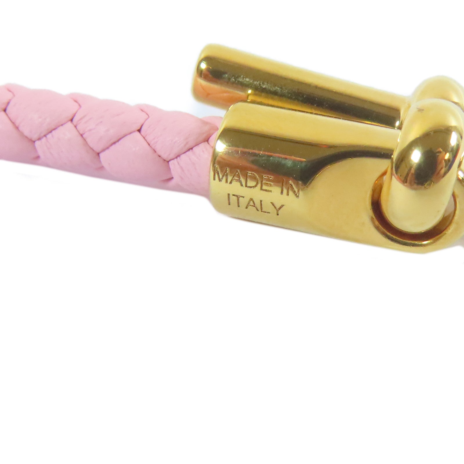 HERMES Swift皮革Glenan Bracelet金扣手鐲粉紅色#16cm