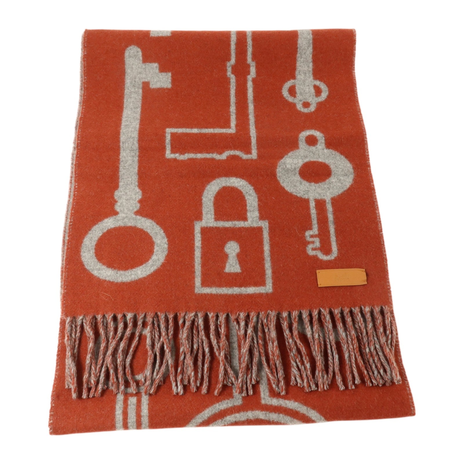 HERMES 【激減優惠】羊絨Casaque Porte-Clefs Scarf 160x30cm圍巾