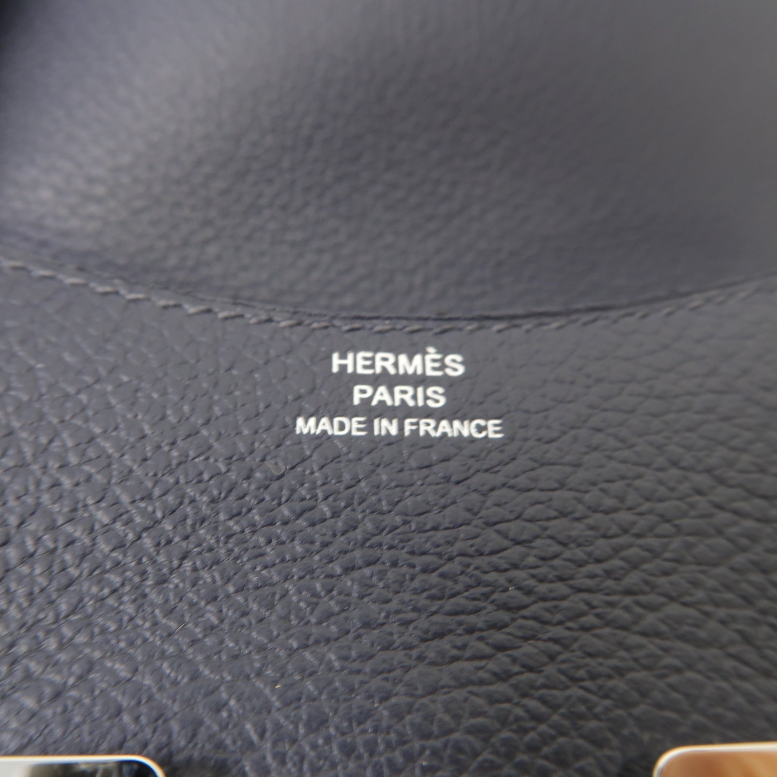 HERMES Evercolor皮革Constance Slim銀扣手拿包Bleu Nuit深藍色