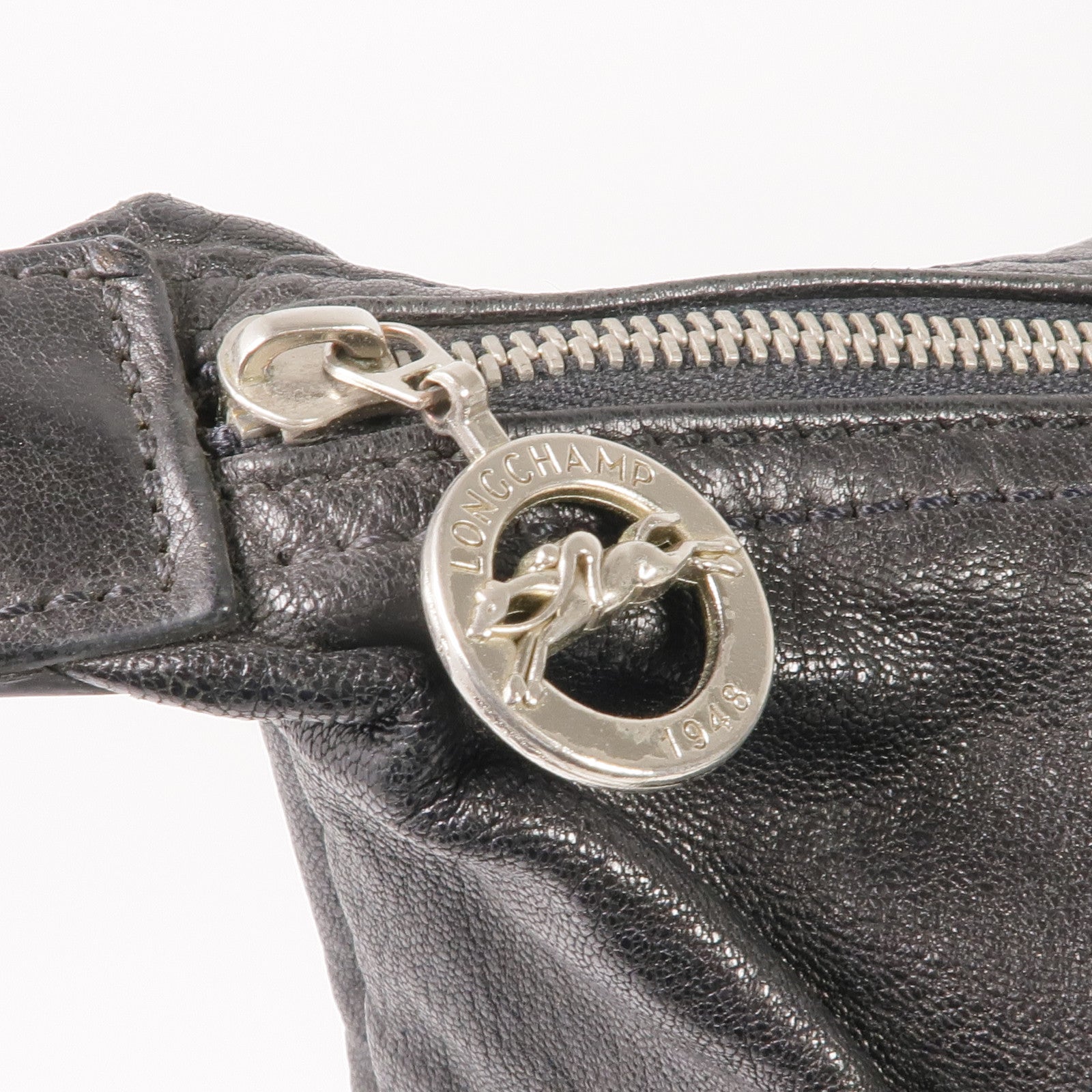 Longchamp 牛皮皮革2 Way Shoulder銀扣手挽肩背兩用袋
