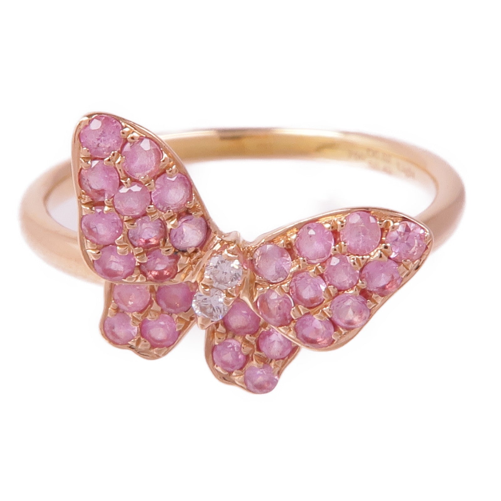 JEWELRY 18K玫瑰金Jessica Fong藍寶石鑽石戒指US#6.5