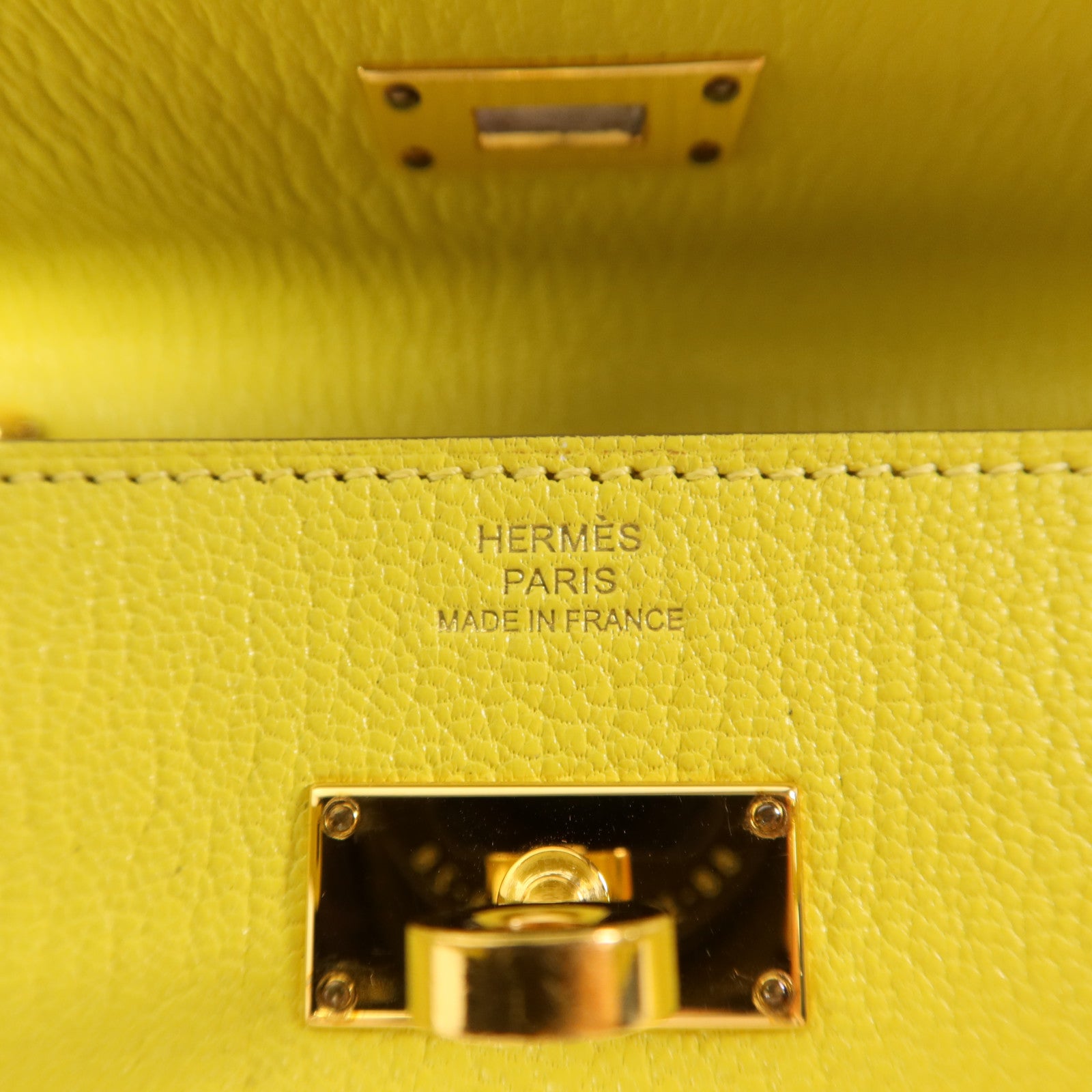 HERMES Chevre皮革Kelly To Go金扣肩背袋Lime