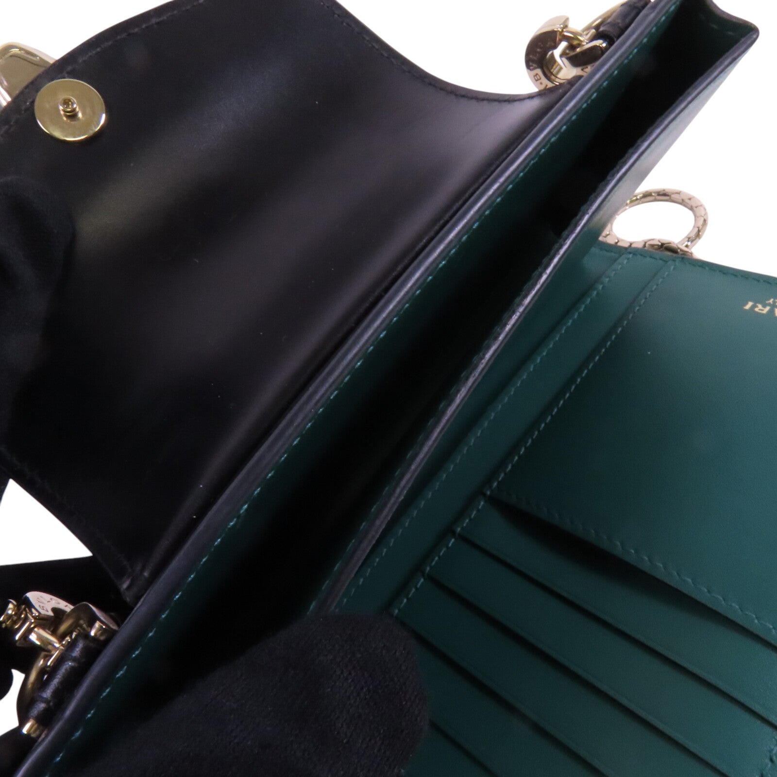 BVLGARI 牛皮皮革Chain Shoulder Bag金扣鏈帶肩背袋