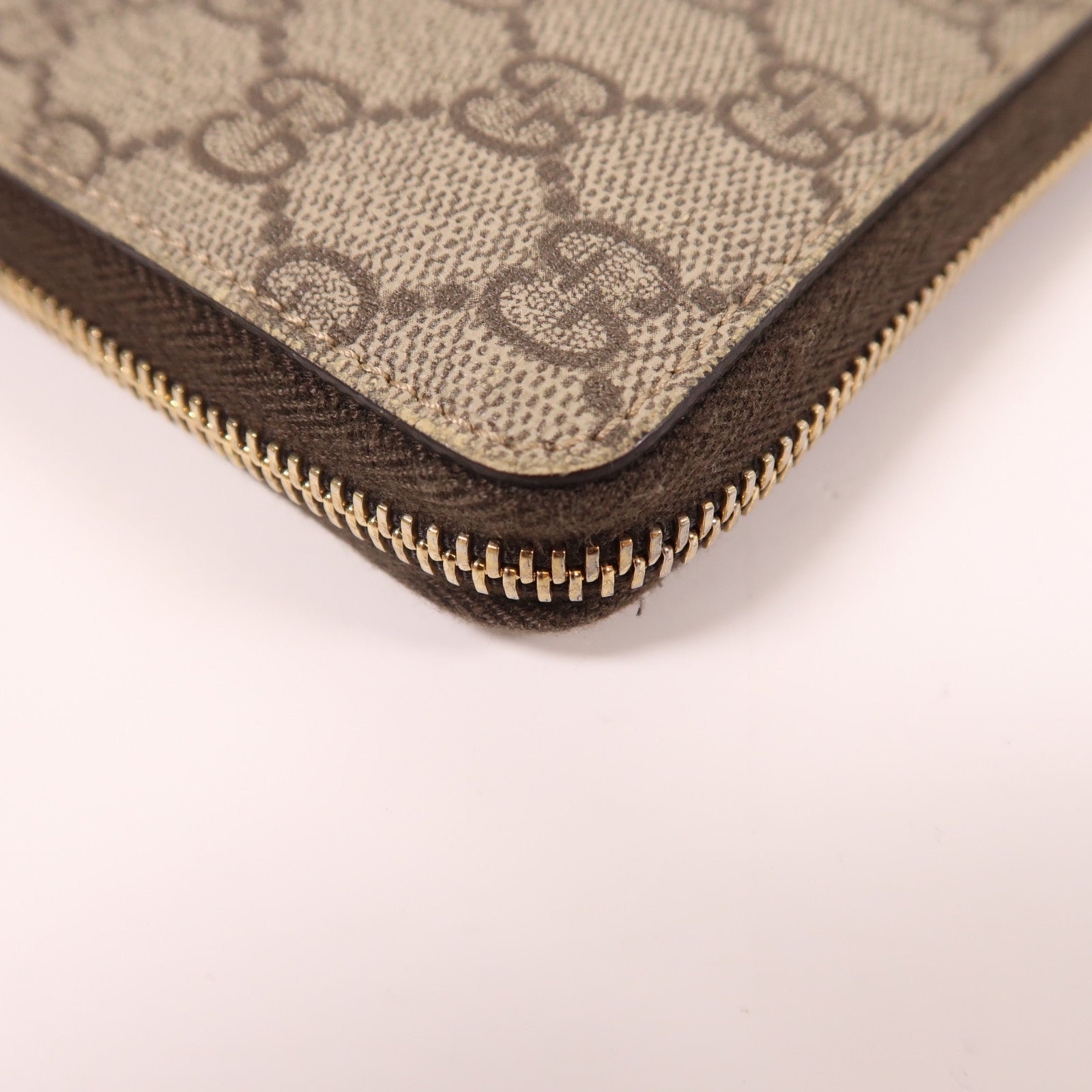 GUCCI 塗層帆布Zipper Long Wallet金扣長錢包啡色