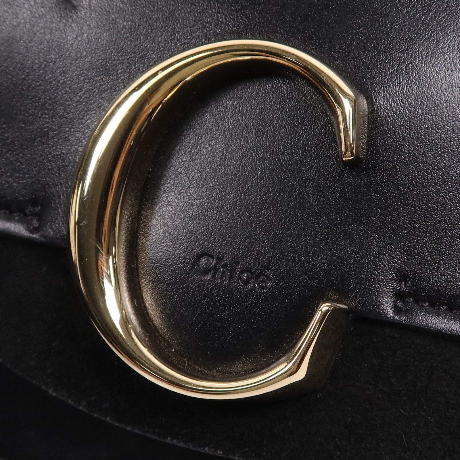 Chloe 牛皮皮革C Bag金扣鏈帶肩背袋