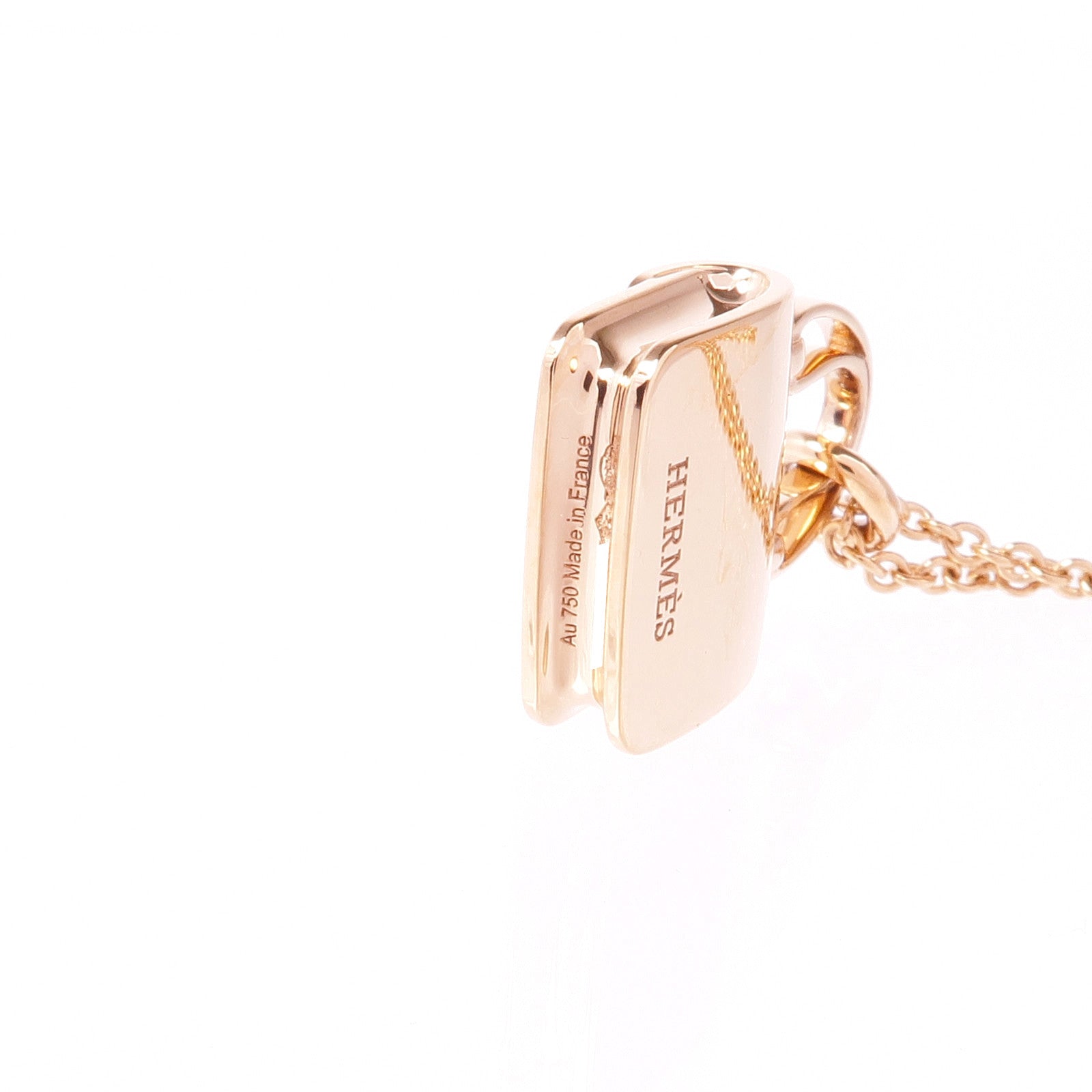HERMES 【激減優惠】18K玫瑰金Amulettes Constance Pendant粉紅色藍寶石吊墜