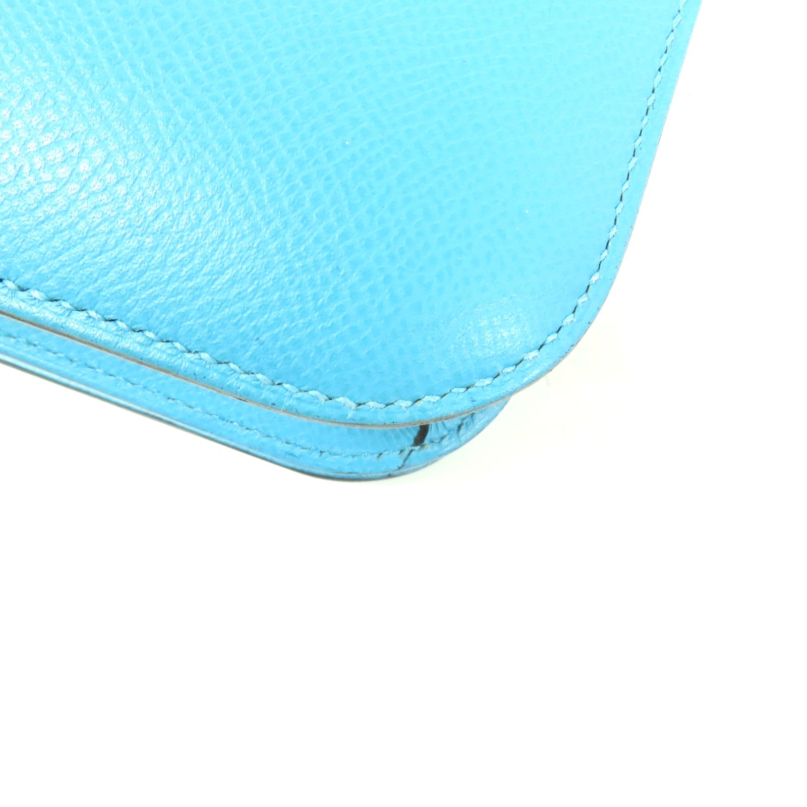 HERMES Epsom皮革Constance 24銀扣肩背袋Bleu Du Nord