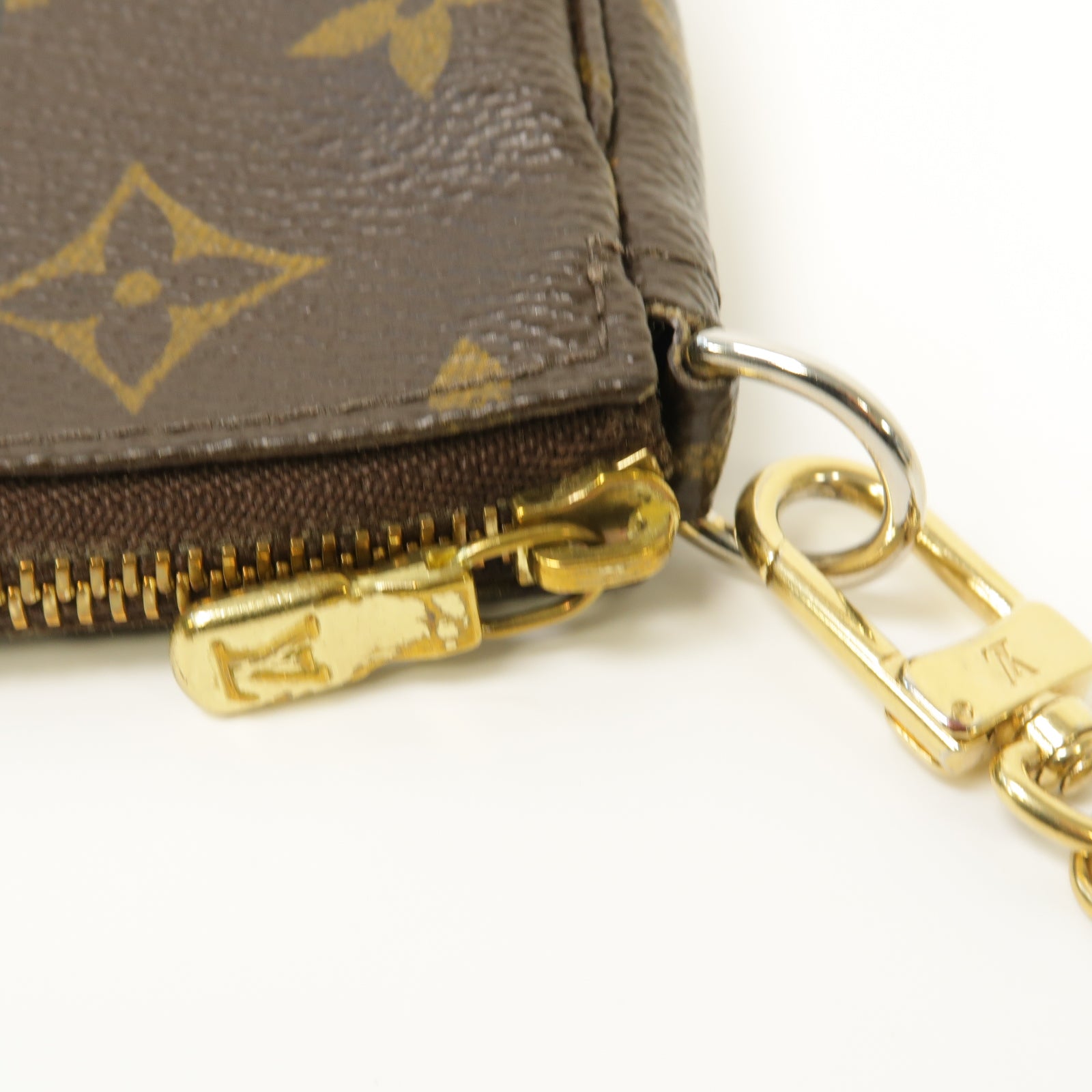 LOUIS VUITTON 【激減優惠】Monogram Mini Pochette Accessoires金扣手拿包啡色