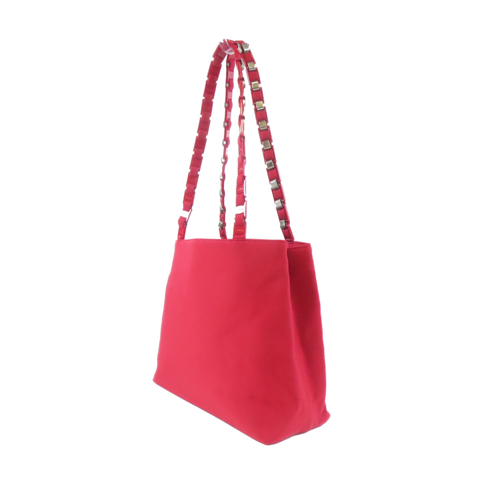 Salvatore Ferragamo 帆布Shoulder Bag銀扣肩背袋紅色