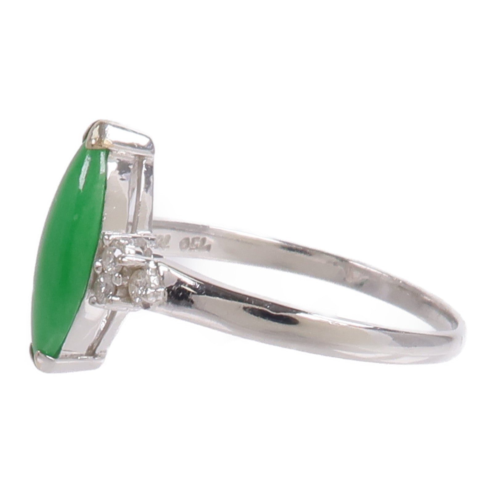 JEWELRY 18K白金Jade Diamond Ring翡翠/鑽石戒指